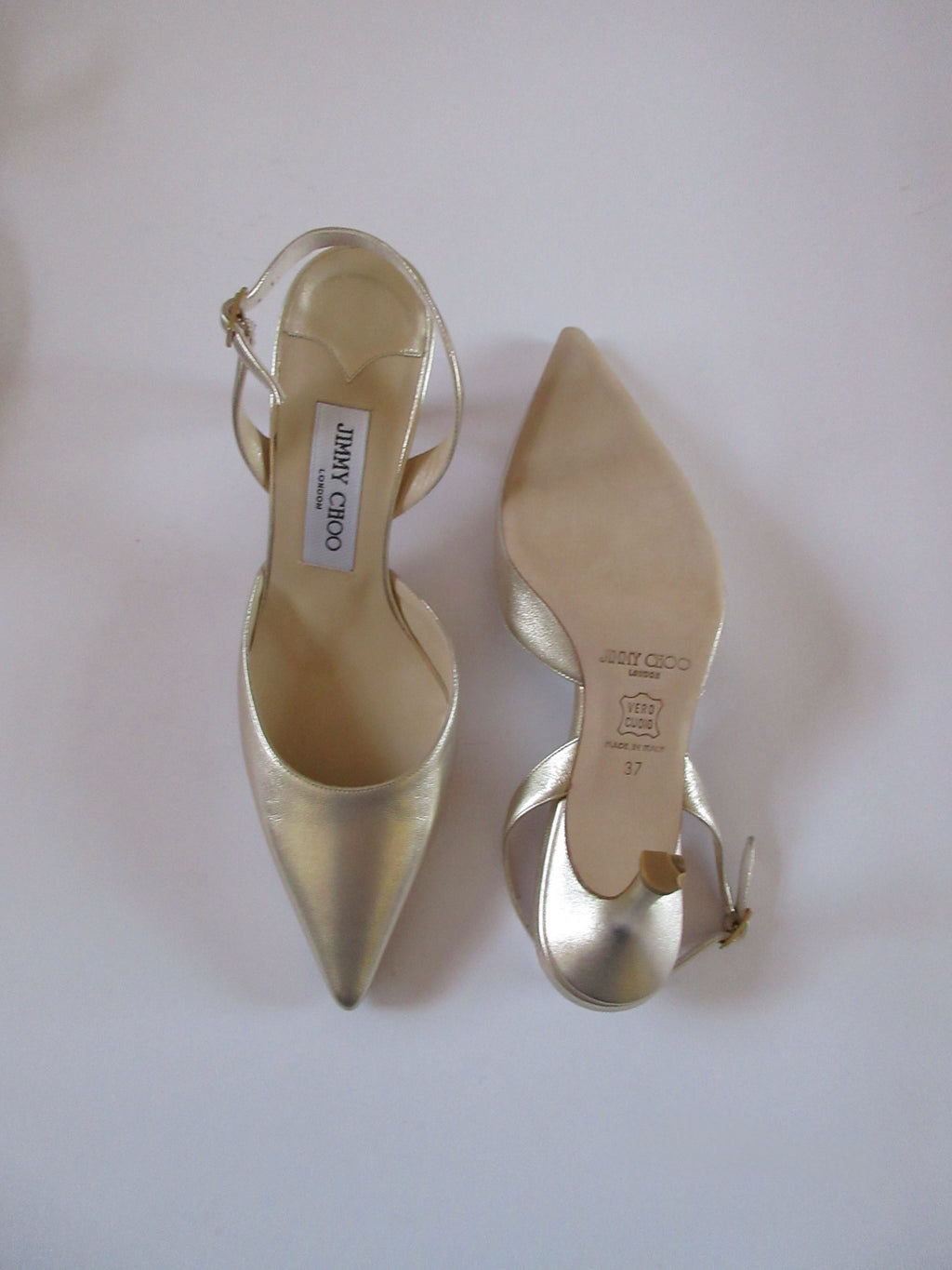 Jimmy Choo Gold Heels (EU 37/ US 7)