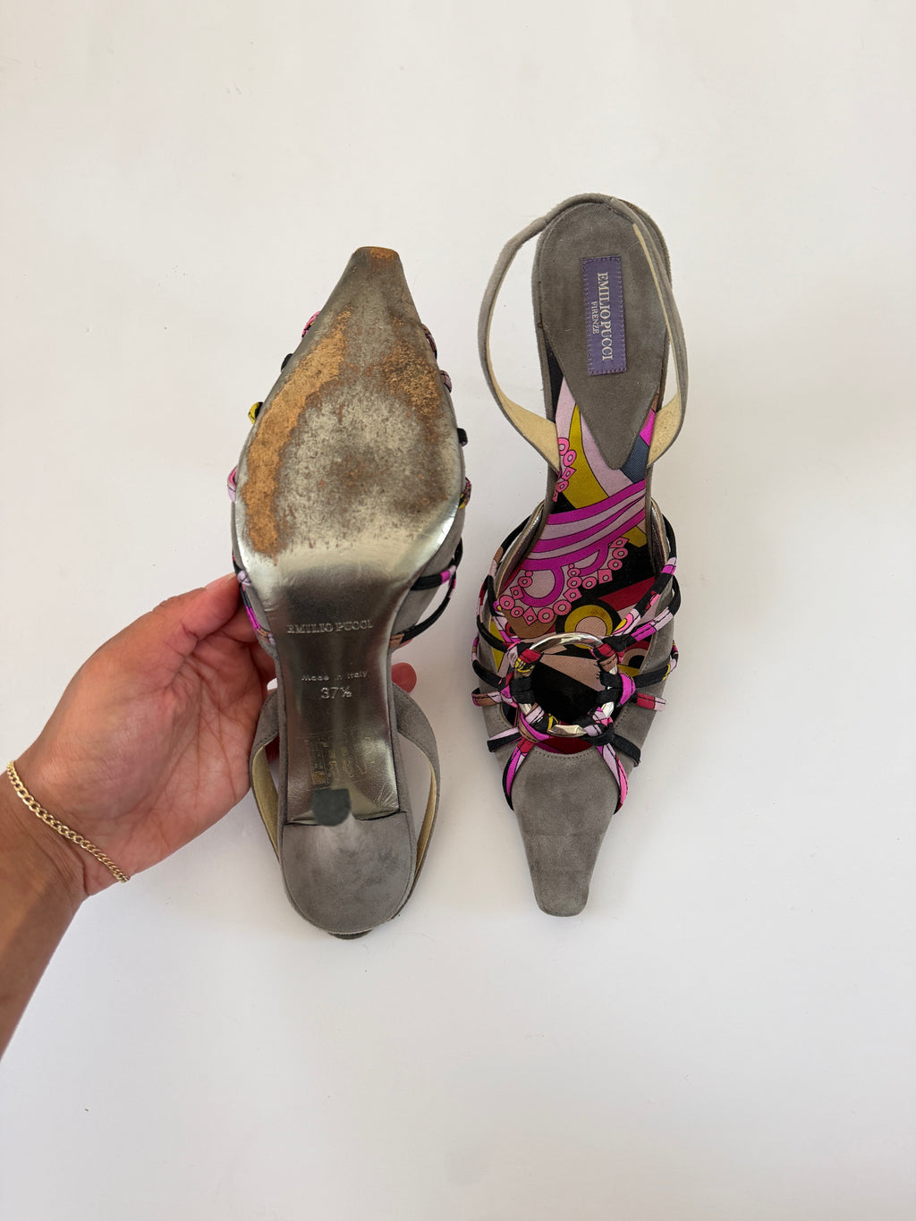 Emilio Pucci Gray/Pink Heels (EU 37.5/ US 7)
