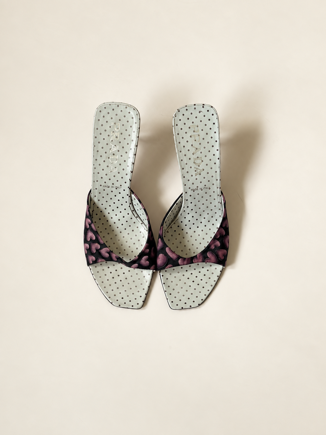 Prada SS 2002 Purple Heart Heels (EU38/ US 7.5)