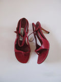 Manolo Blahnik Red Strappy Heels (EU 37.5/ US 7.5)