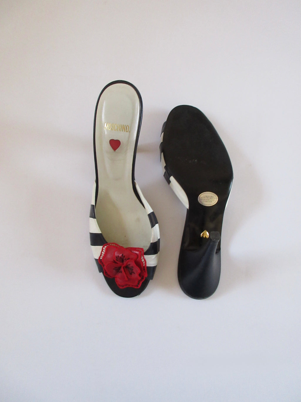 Moschino Striped Floral Lace Heel (EU 36.5/US 6.5)