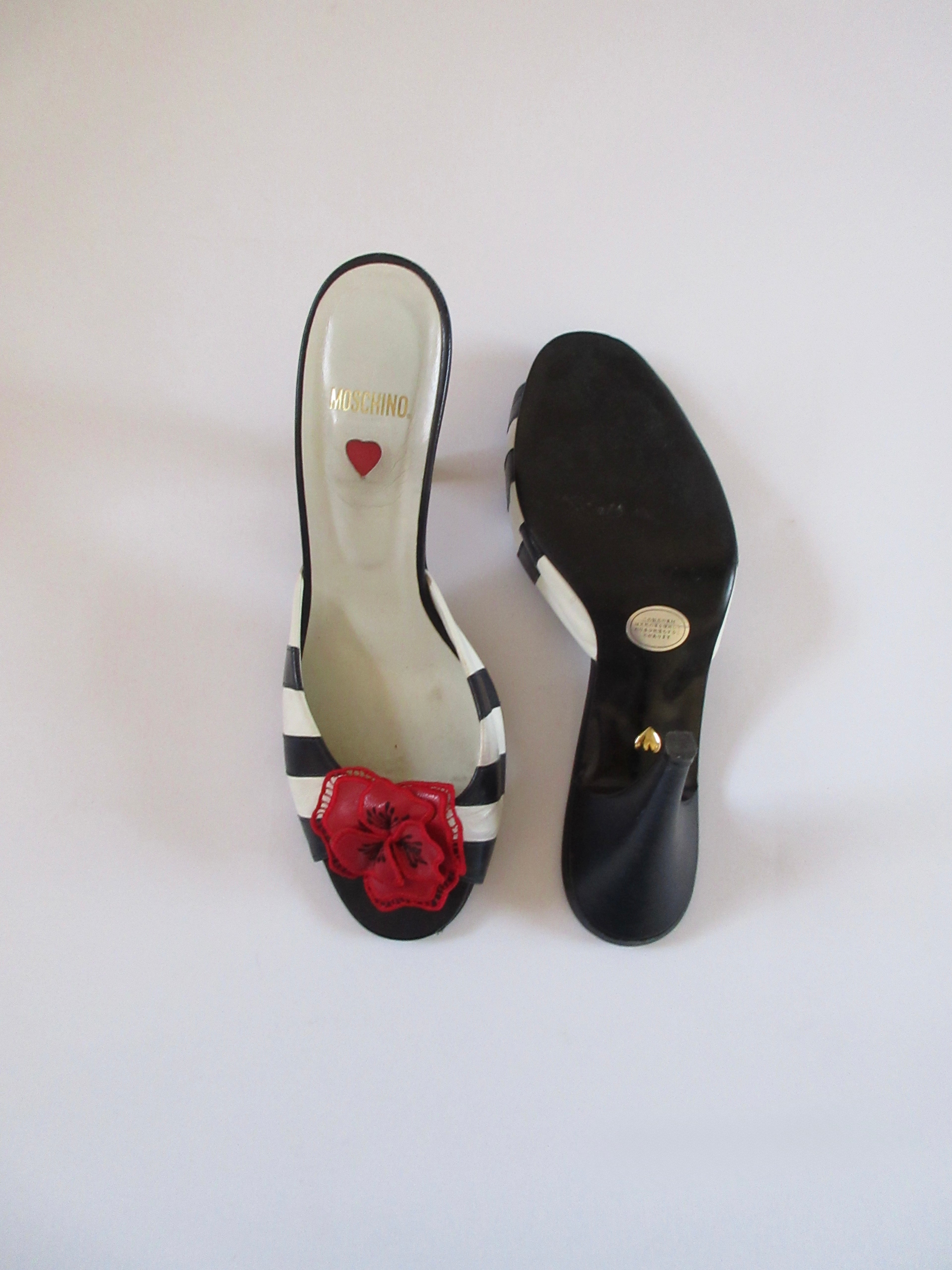 Moschino Striped Floral Lace Heel (EU 36.5/US 6.5)