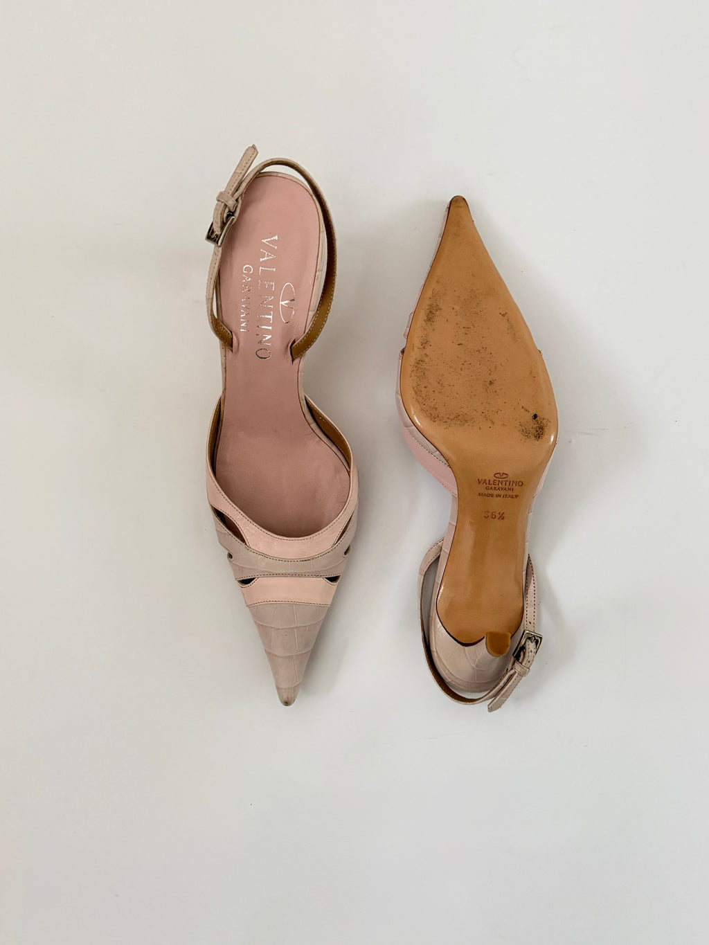 Valentino Pink Pointed Toe Kitten Heels (EU 36.5/US 6)