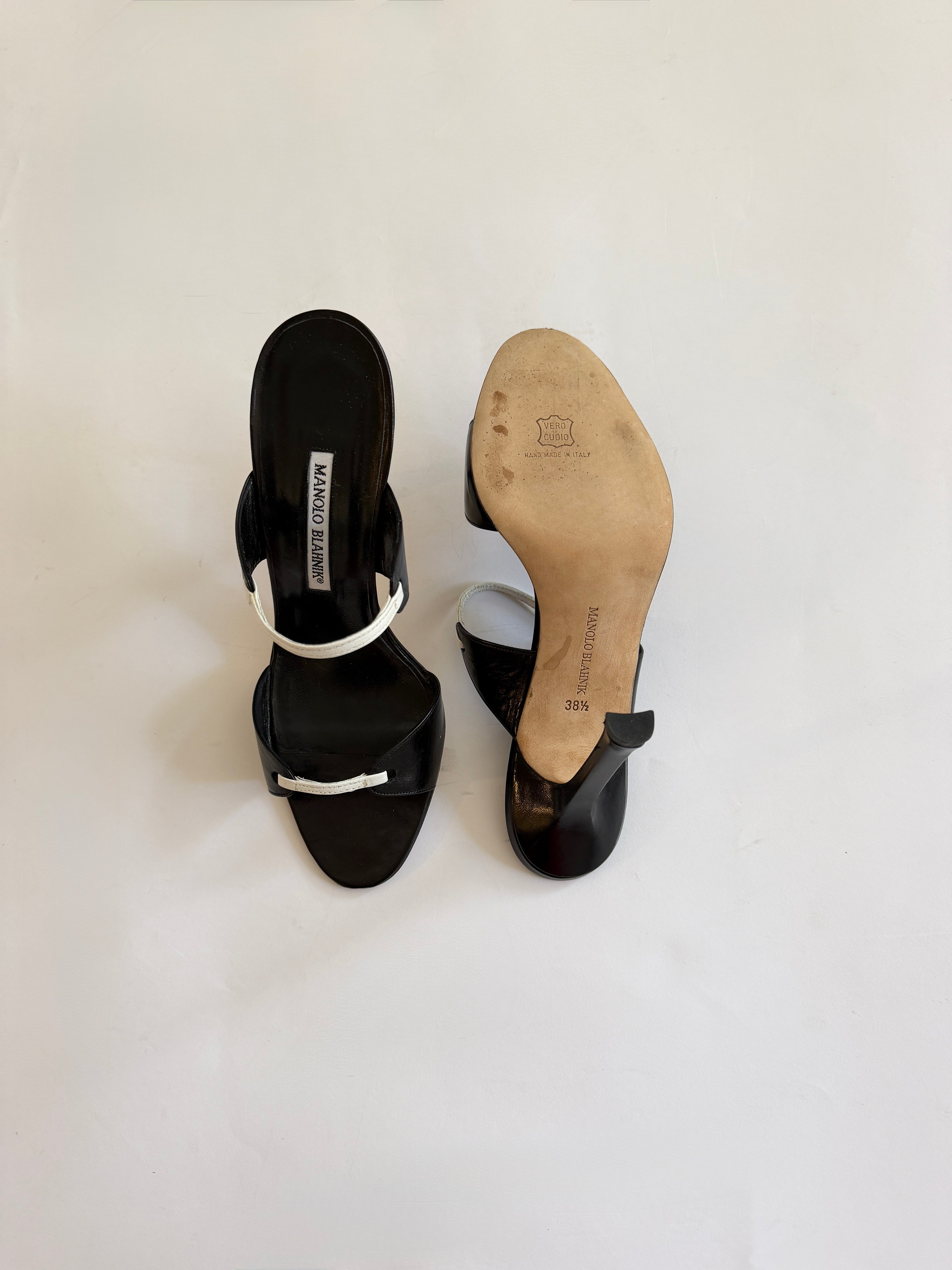 Manolo Blahnik Black/ White Heels (38.5/US 8)