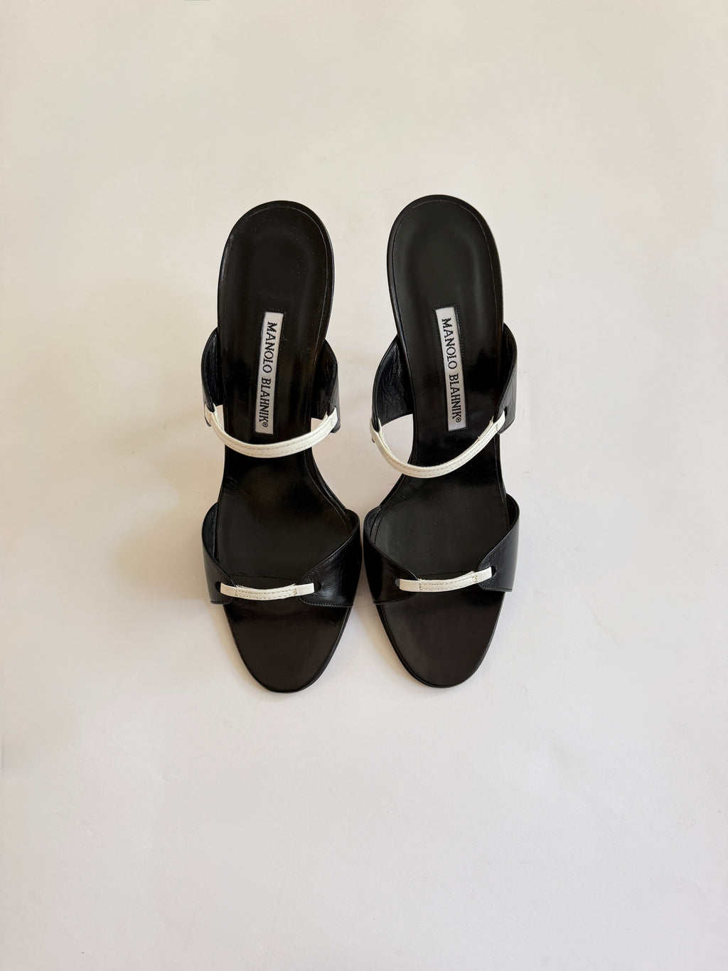 Manolo Blahnik Black/ White Heels (38.5/US 8)