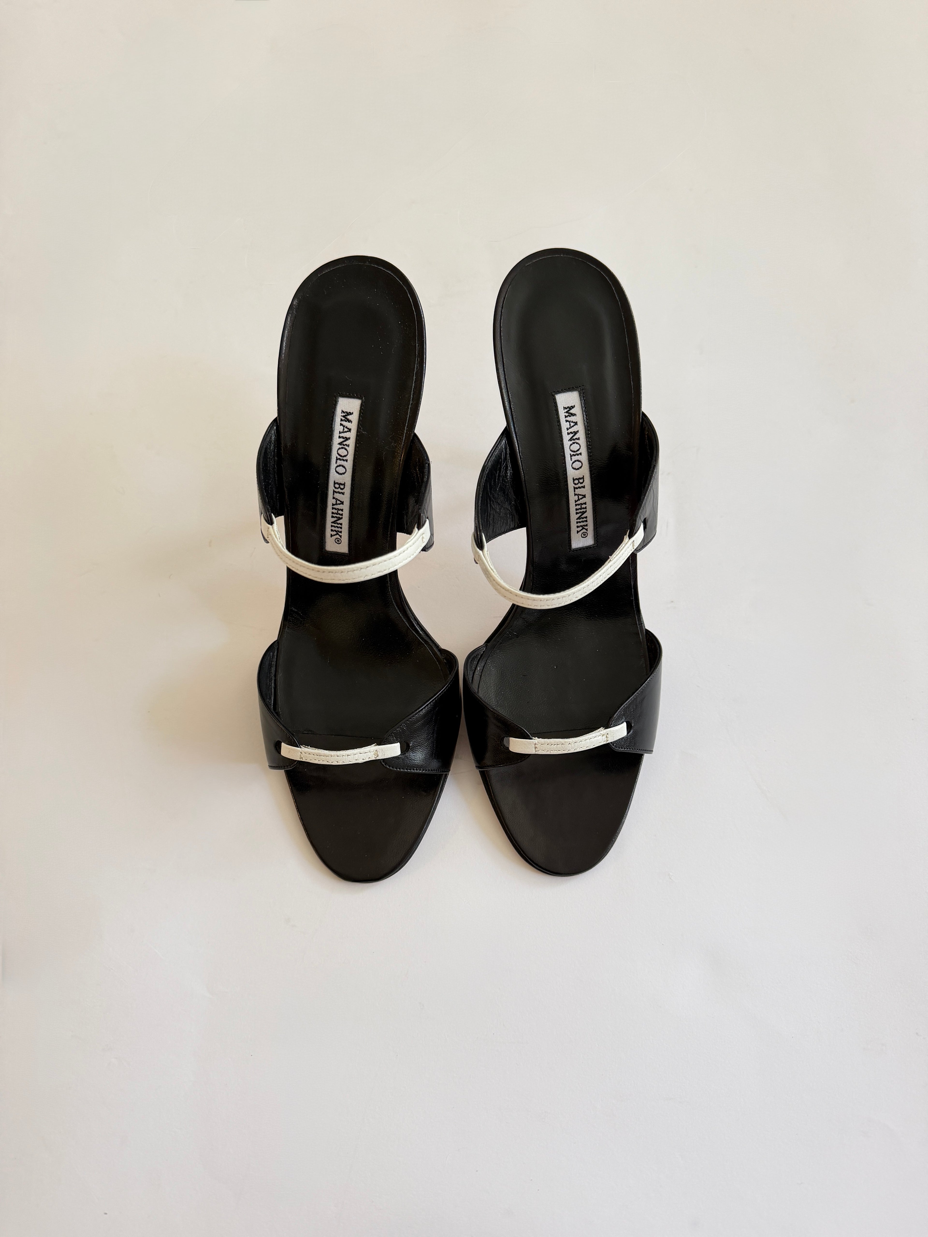 Manolo Blahnik Black/ White Heels (38.5/US 8)