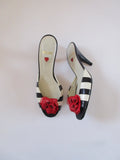 Moschino Striped Floral Lace Heel (EU 36.5/US 6.5)