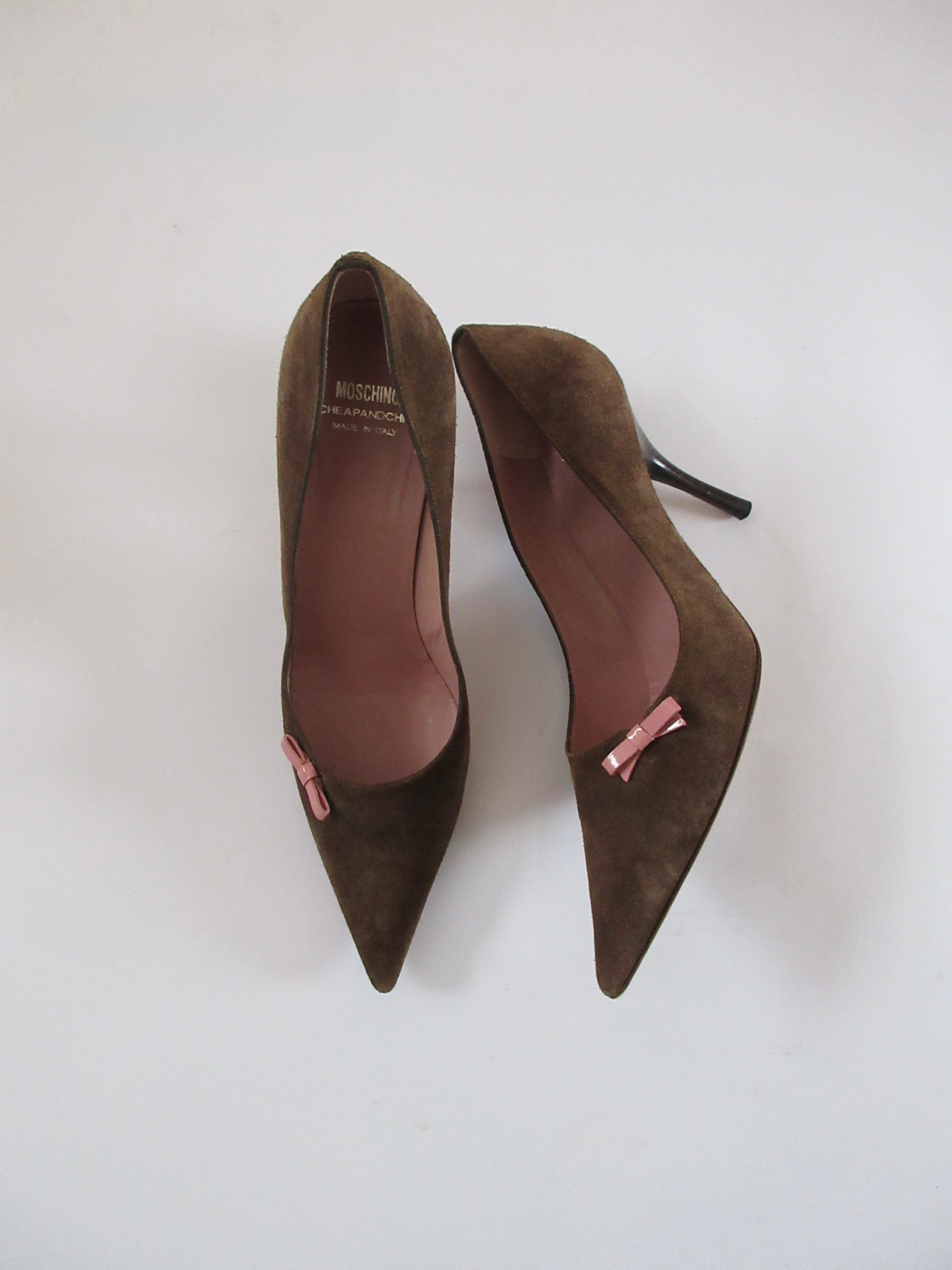 Moschino Suede with Pink Bow Heels (EU 38.5/ US 8)