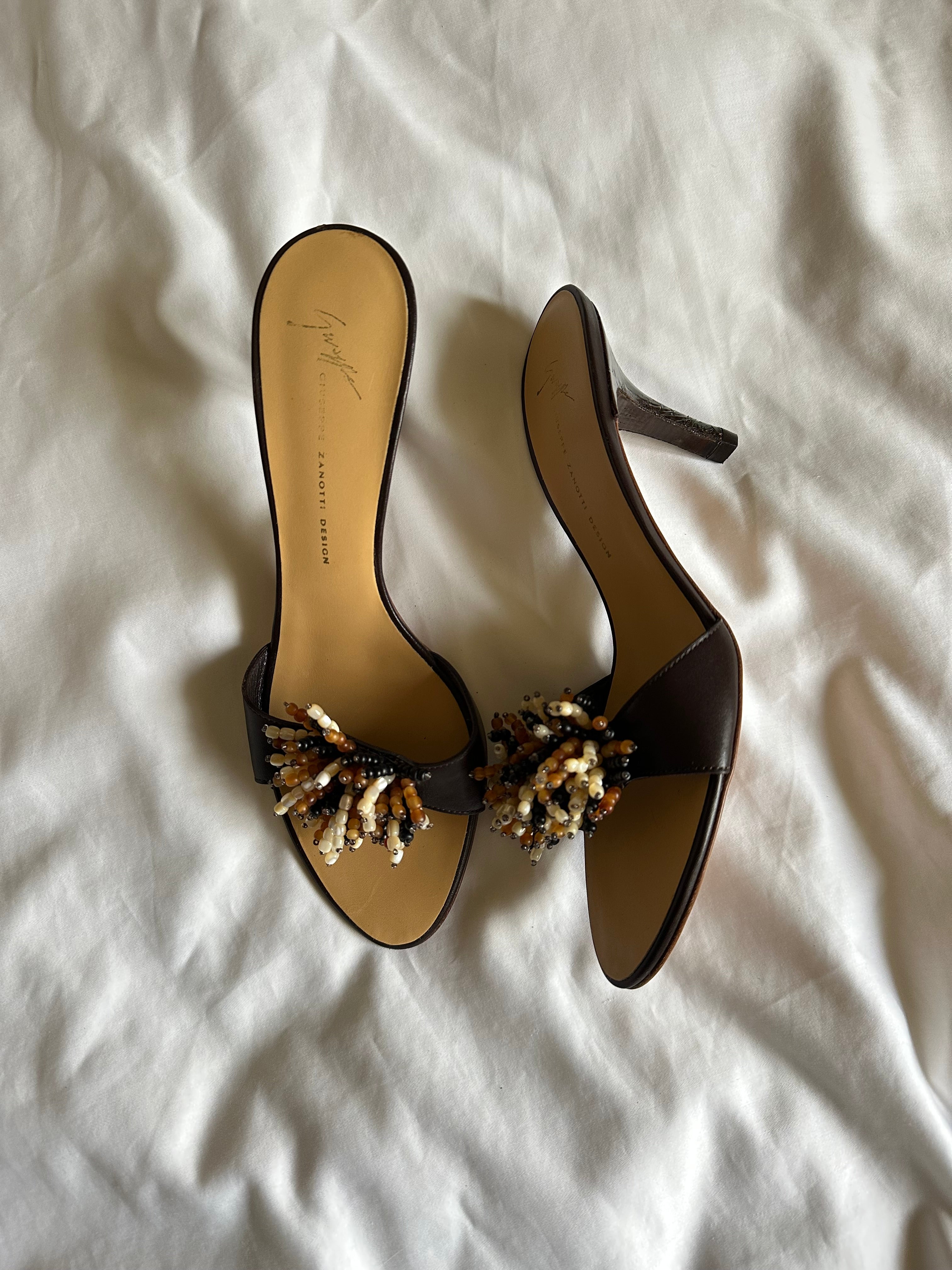 Giuseppe Zanotti Beaded Heels (EU 38/ US 8)
