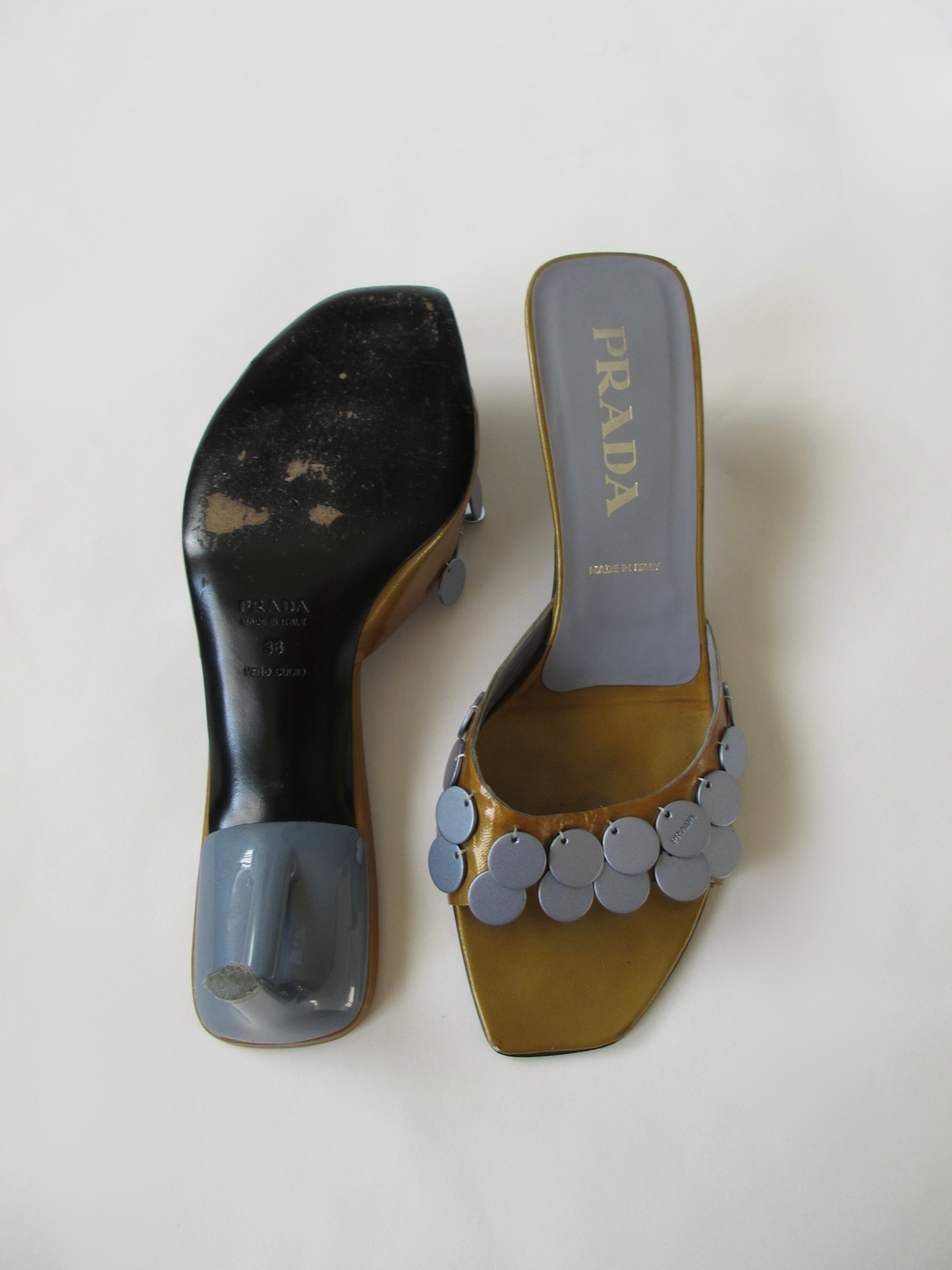 Prada Archive Metal Sequin Kitten heels (EU 38/ US 7.5)