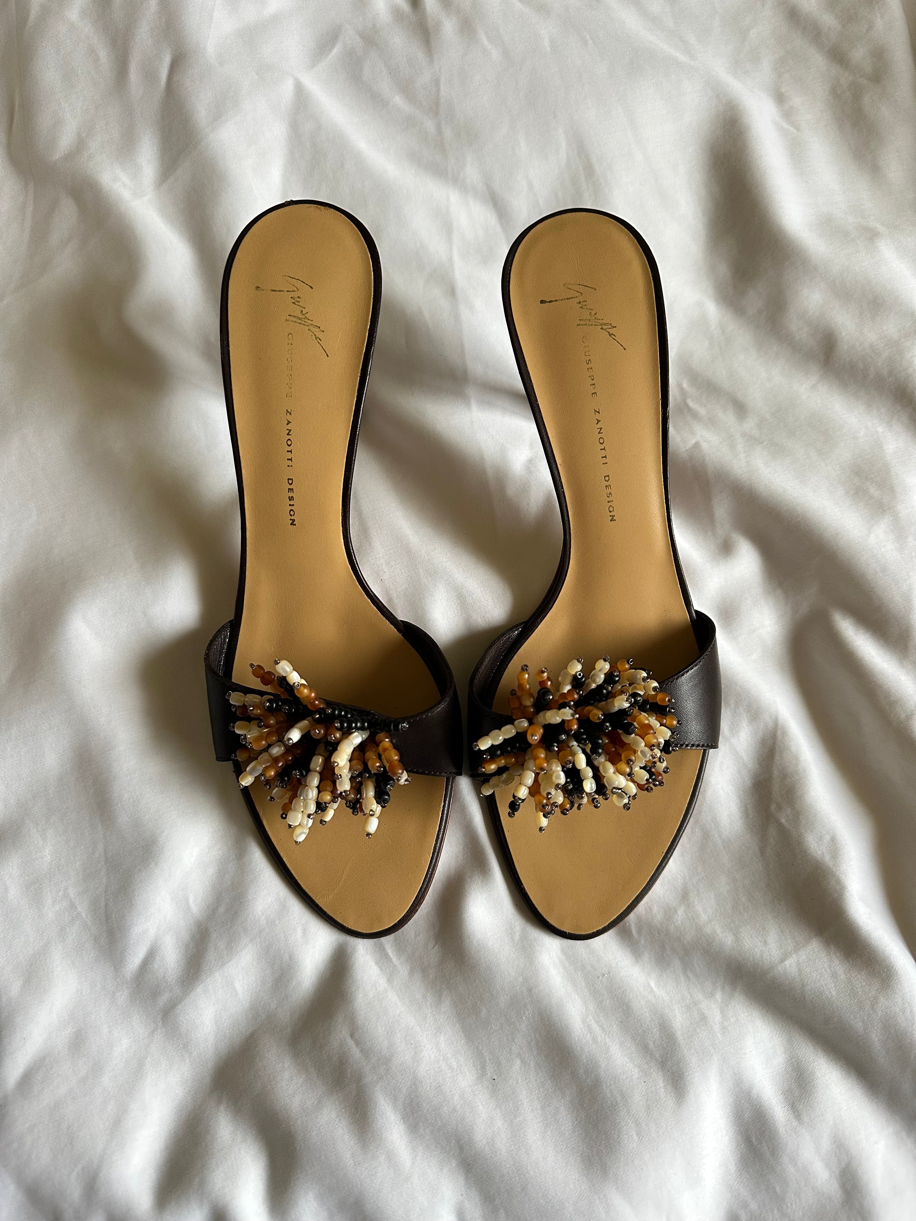 Giuseppe Zanotti Beaded Heels (EU 38/ US 8)