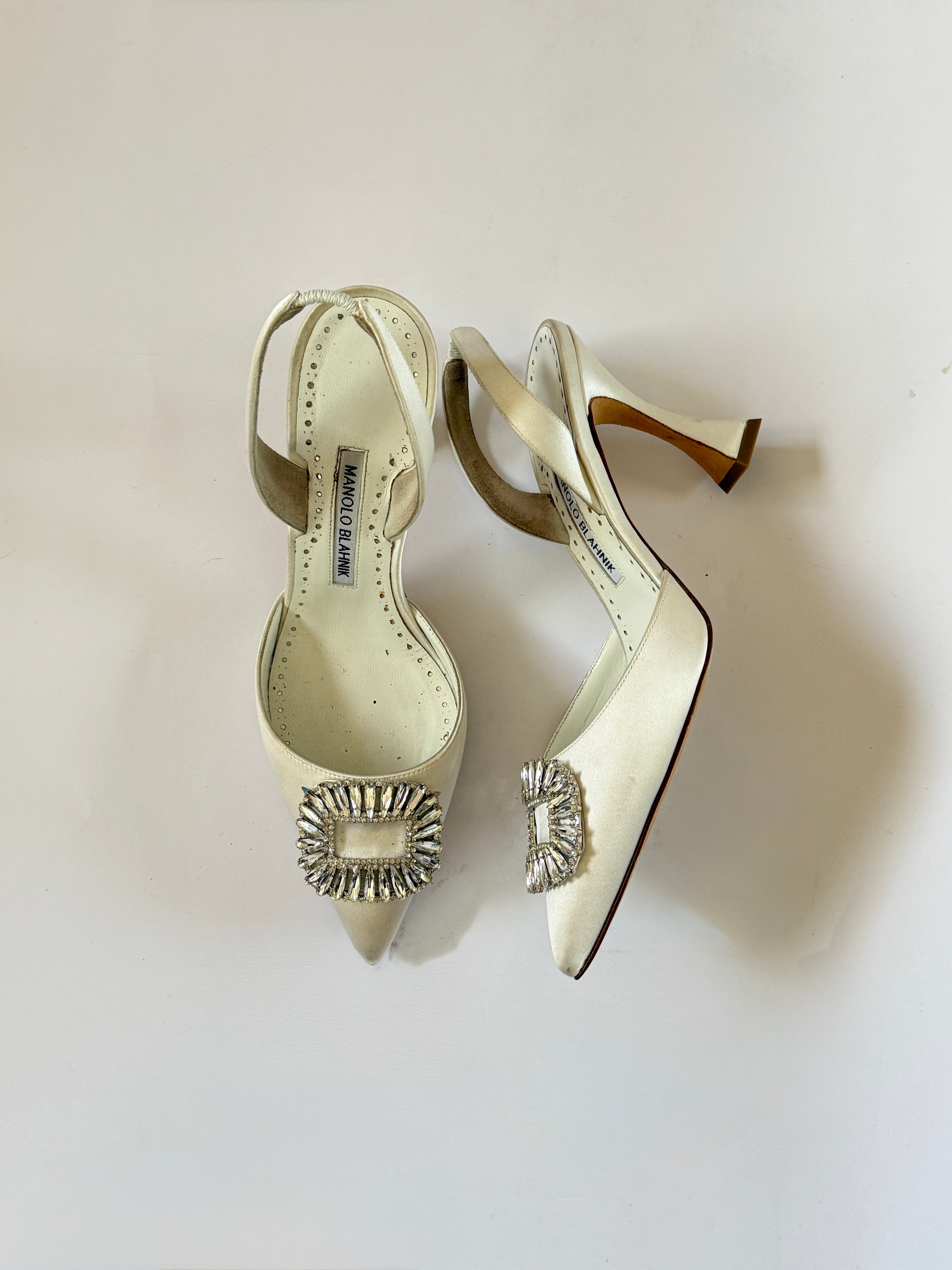 Manolo Blahnik White Heels (EU 39/ US 8.5)