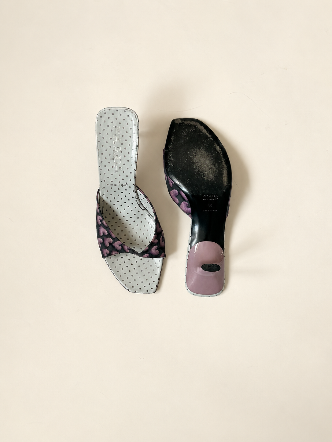 Prada SS 2002 Purple Heart Heels (EU38/ US 7.5)