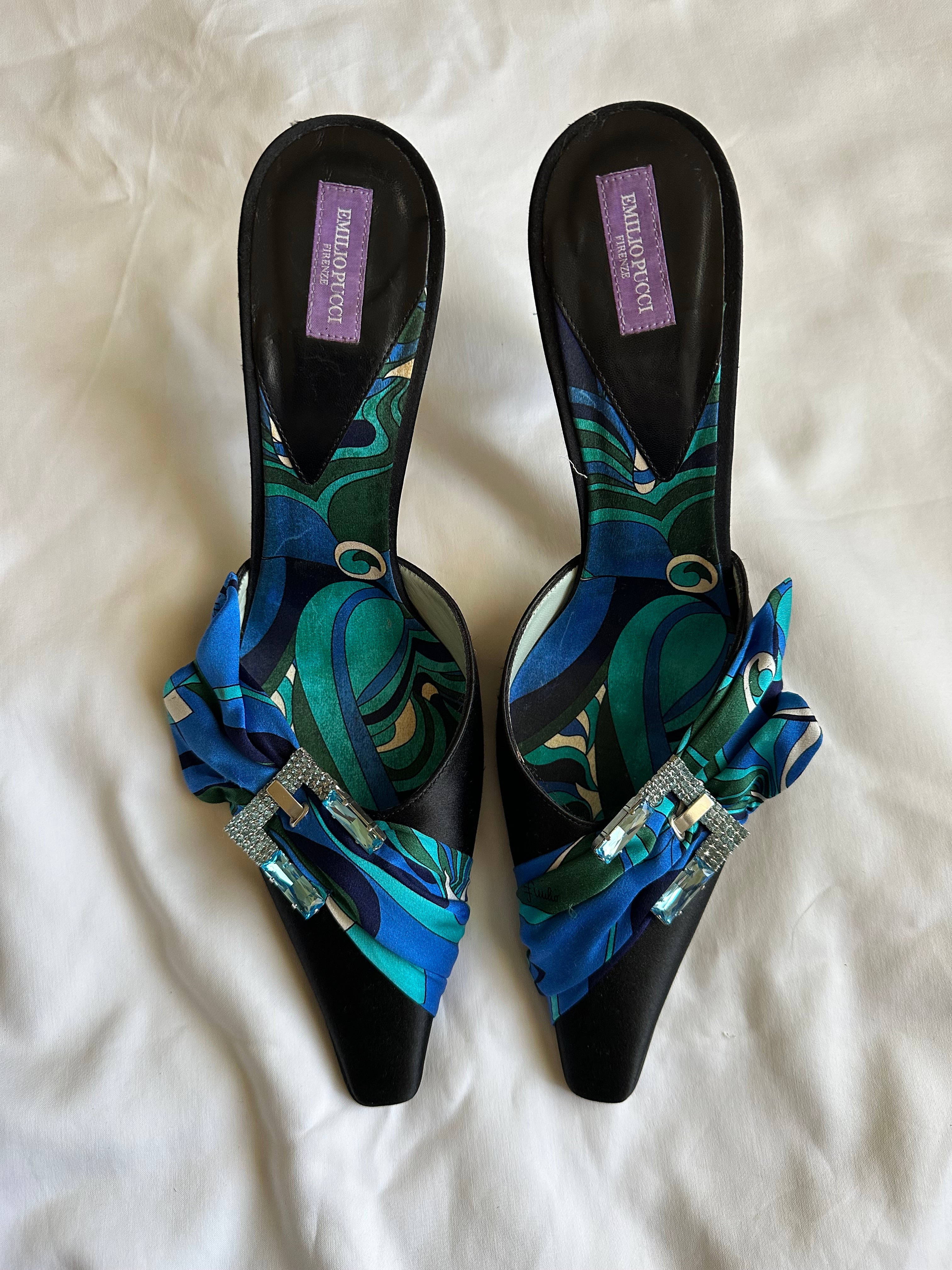EMILIO PUCCI 幾何学模様ミュール Emilio Pucci Mules (EU 40/ US 9) – Vintage Archives LA