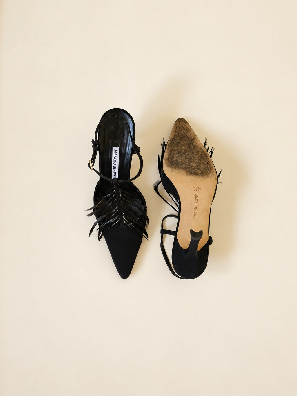 Manolo Blahnik Feather Heels (EU 37.5/ US 7)