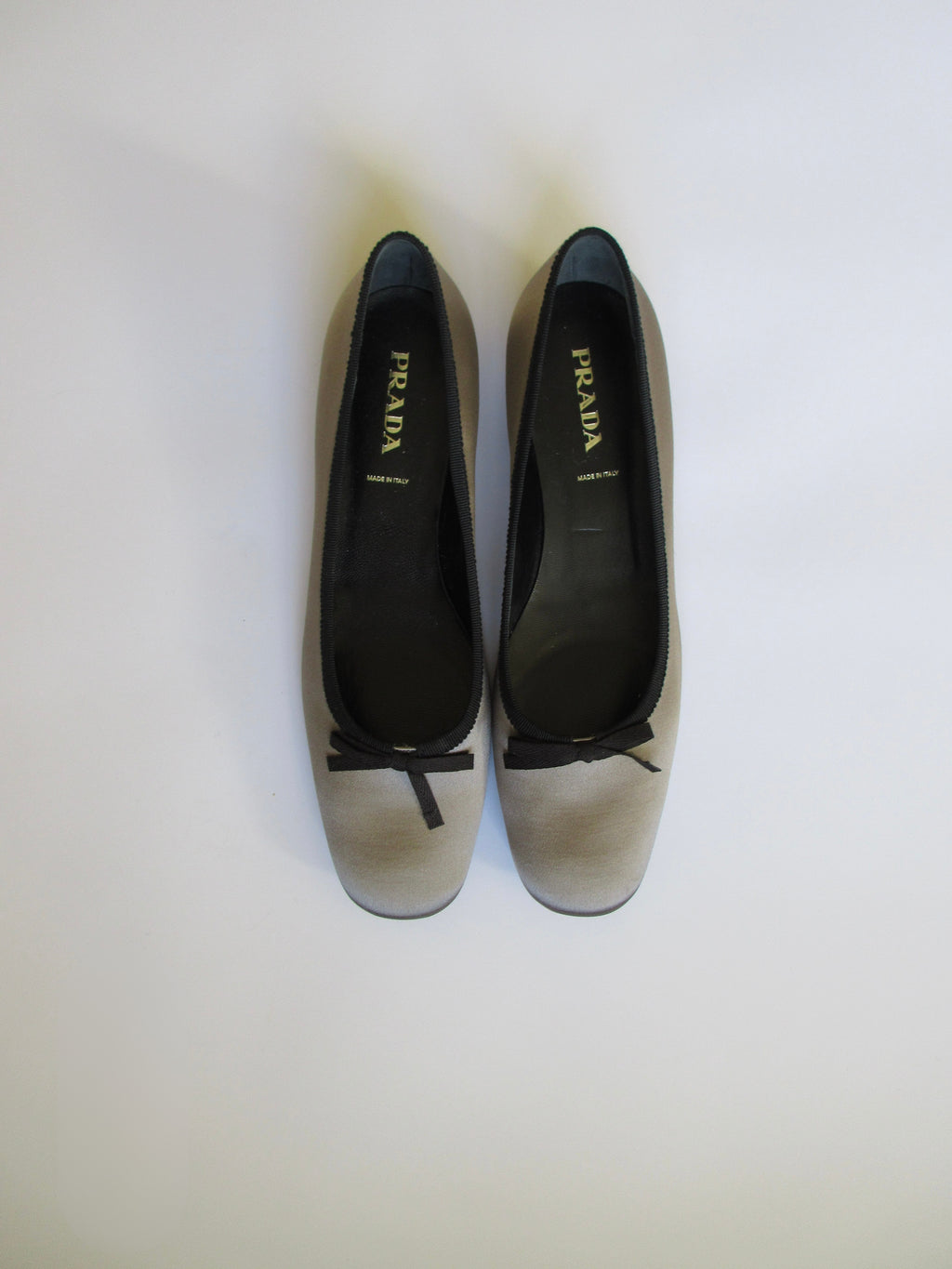 Prada Gray Satin Ballet Flats (EU 39/ US 8.5)