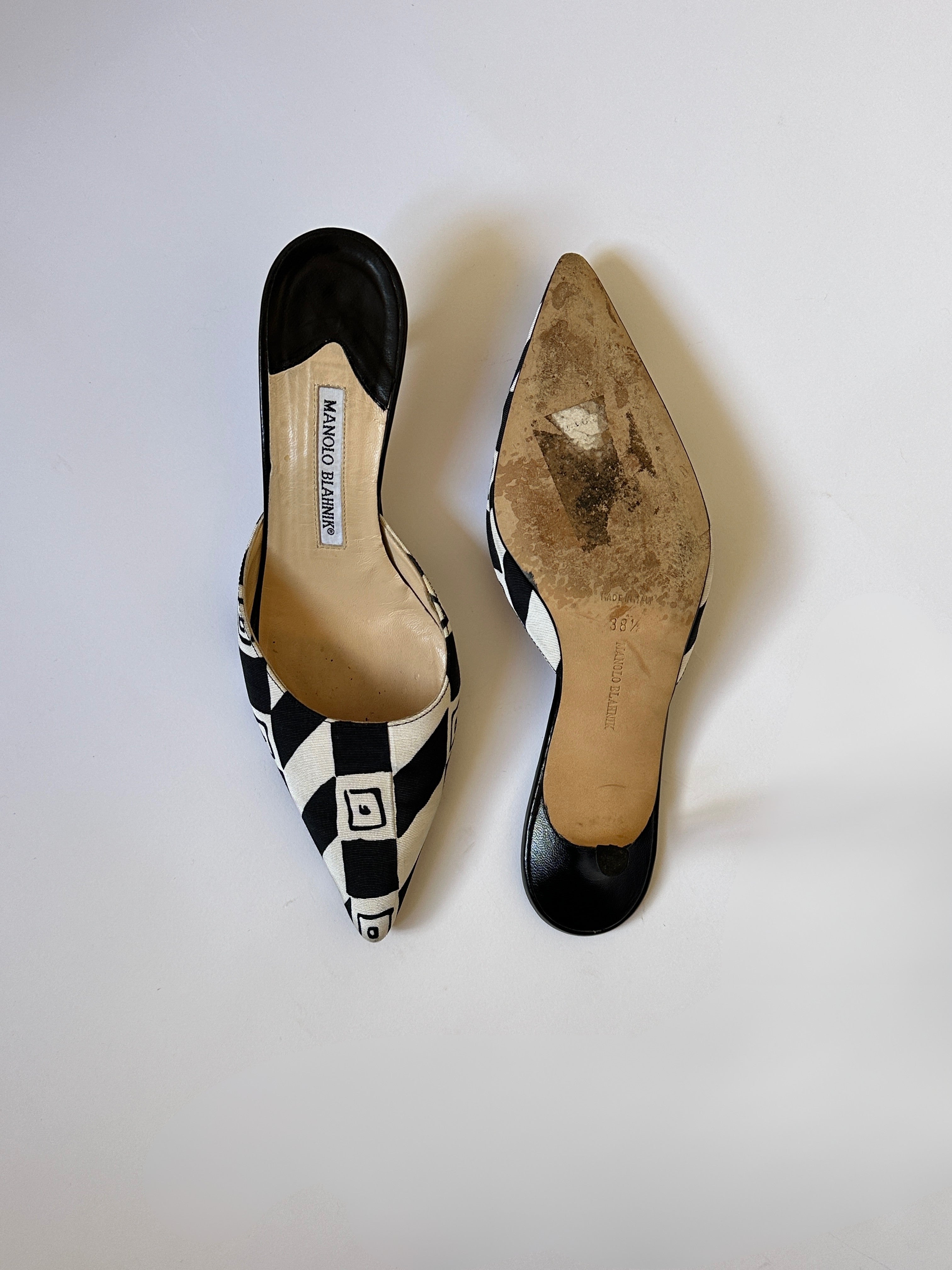 Manolo Blahnik Black & White Heels (EU 38.5/ US 8)