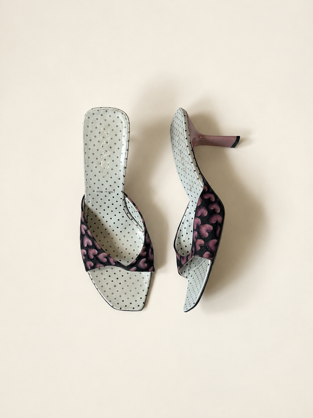 Prada SS 2002 Purple Heart Heels (EU38/ US 7.5)