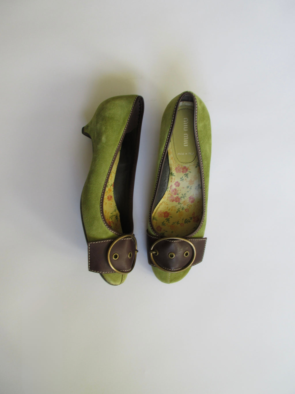 Miu Miu Green Suede Flats (EU 38/ US 7.5)