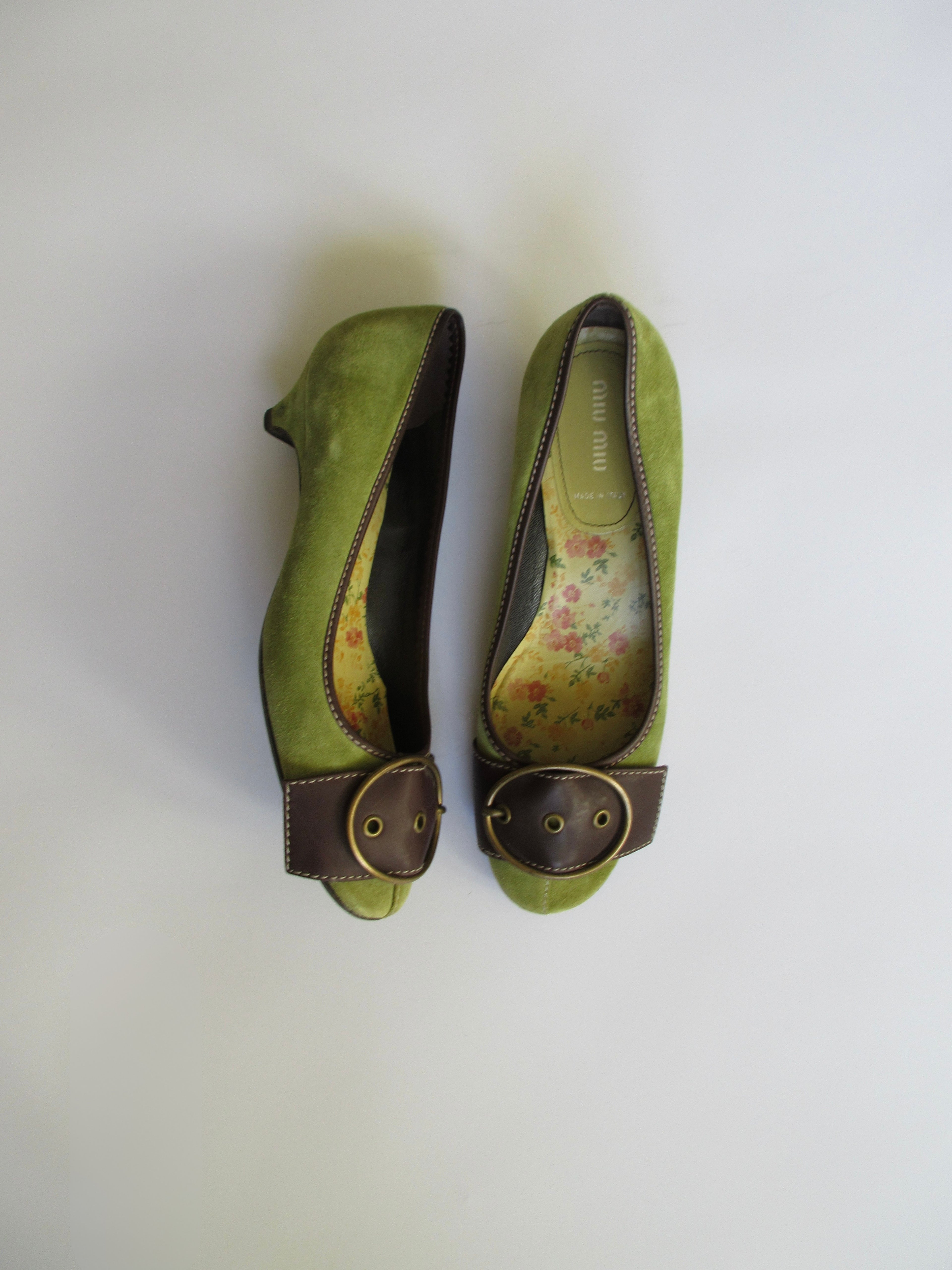 Miu Miu Green Suede Flats (EU 38/ US 7.5)
