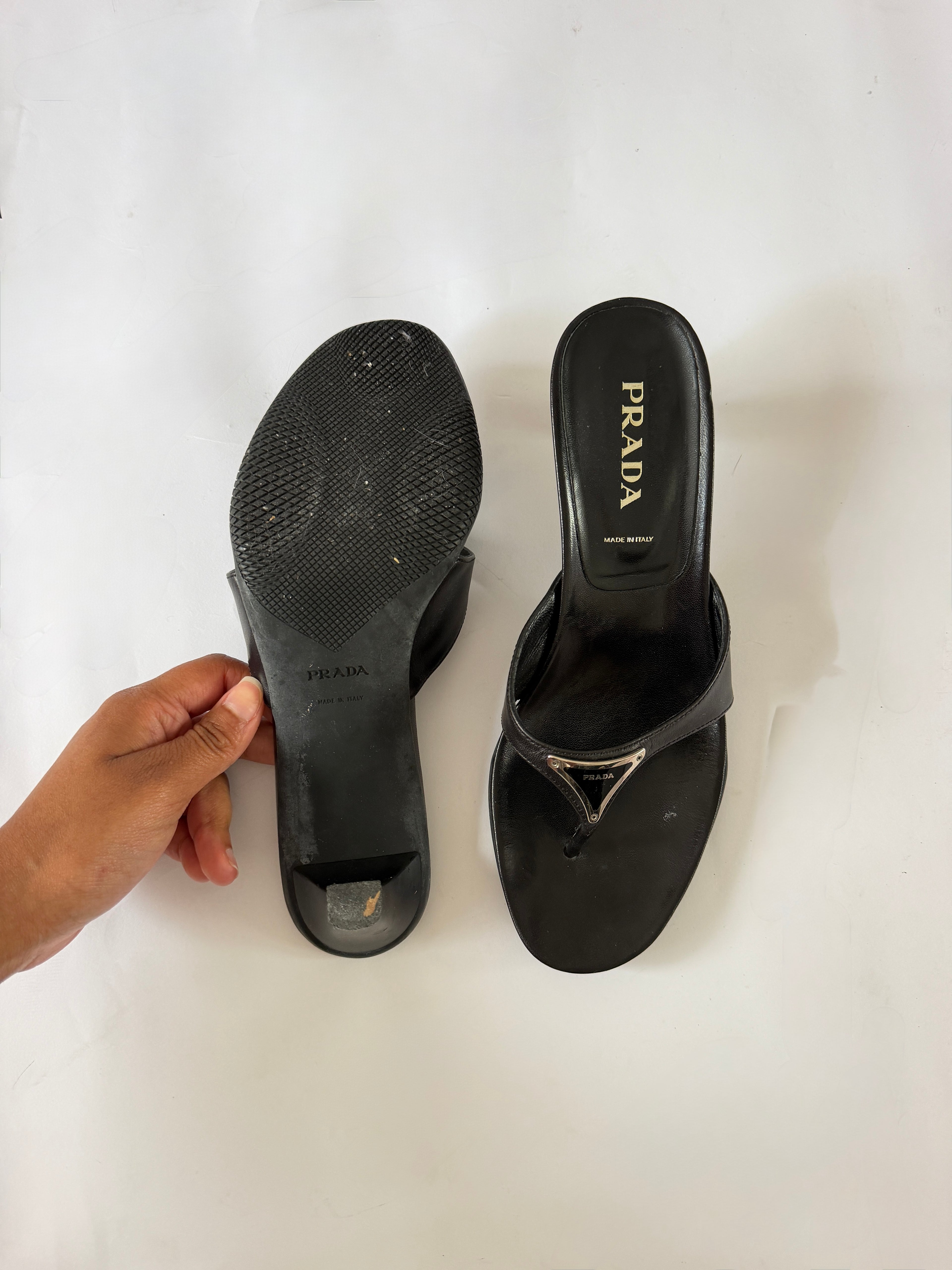 Prada Thong Kitten Heels (EU 37/ US 7)