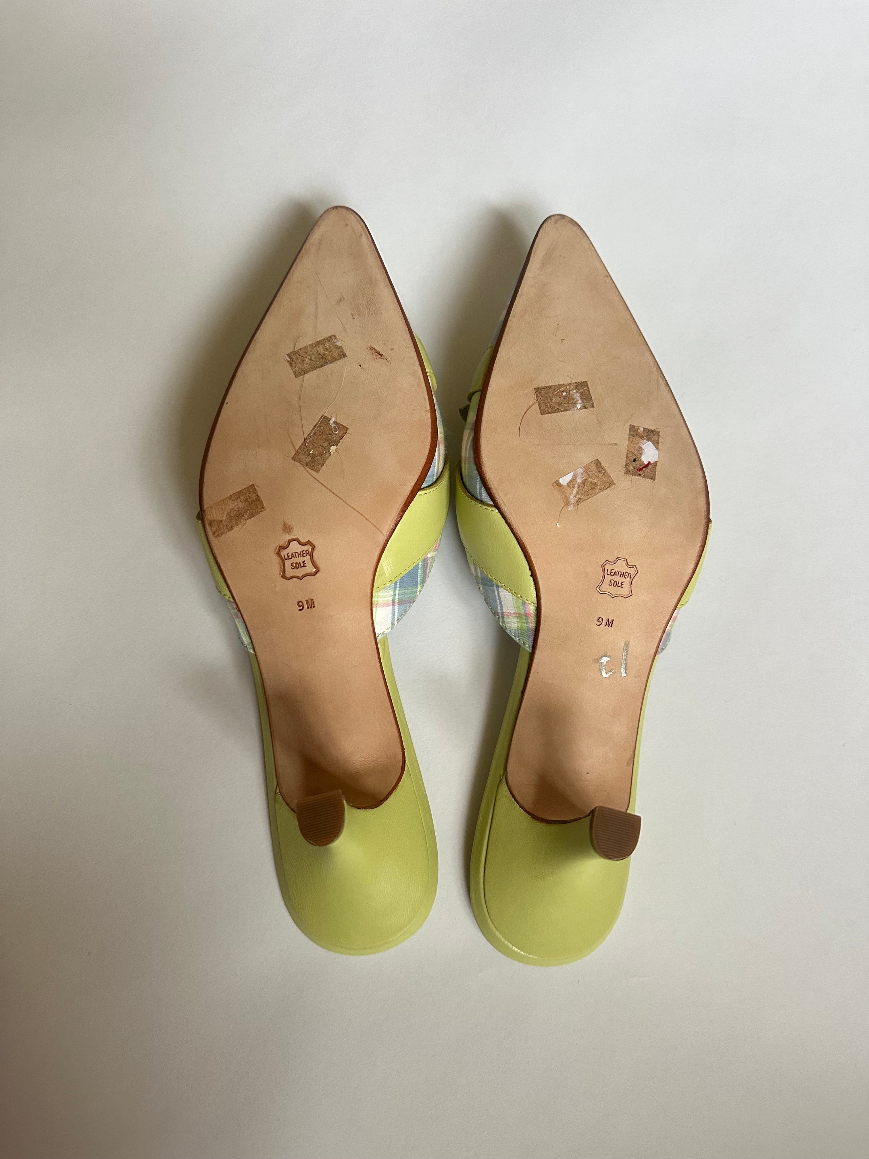 Plaid Bow Heels (EU 40/ US 9)