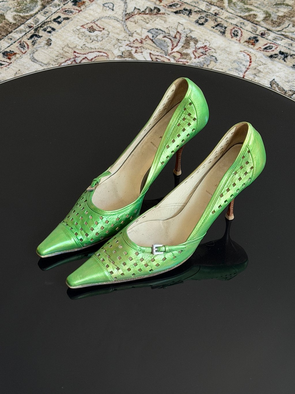 Prada Green Cutout Heels (EU 39.5/ US 9)