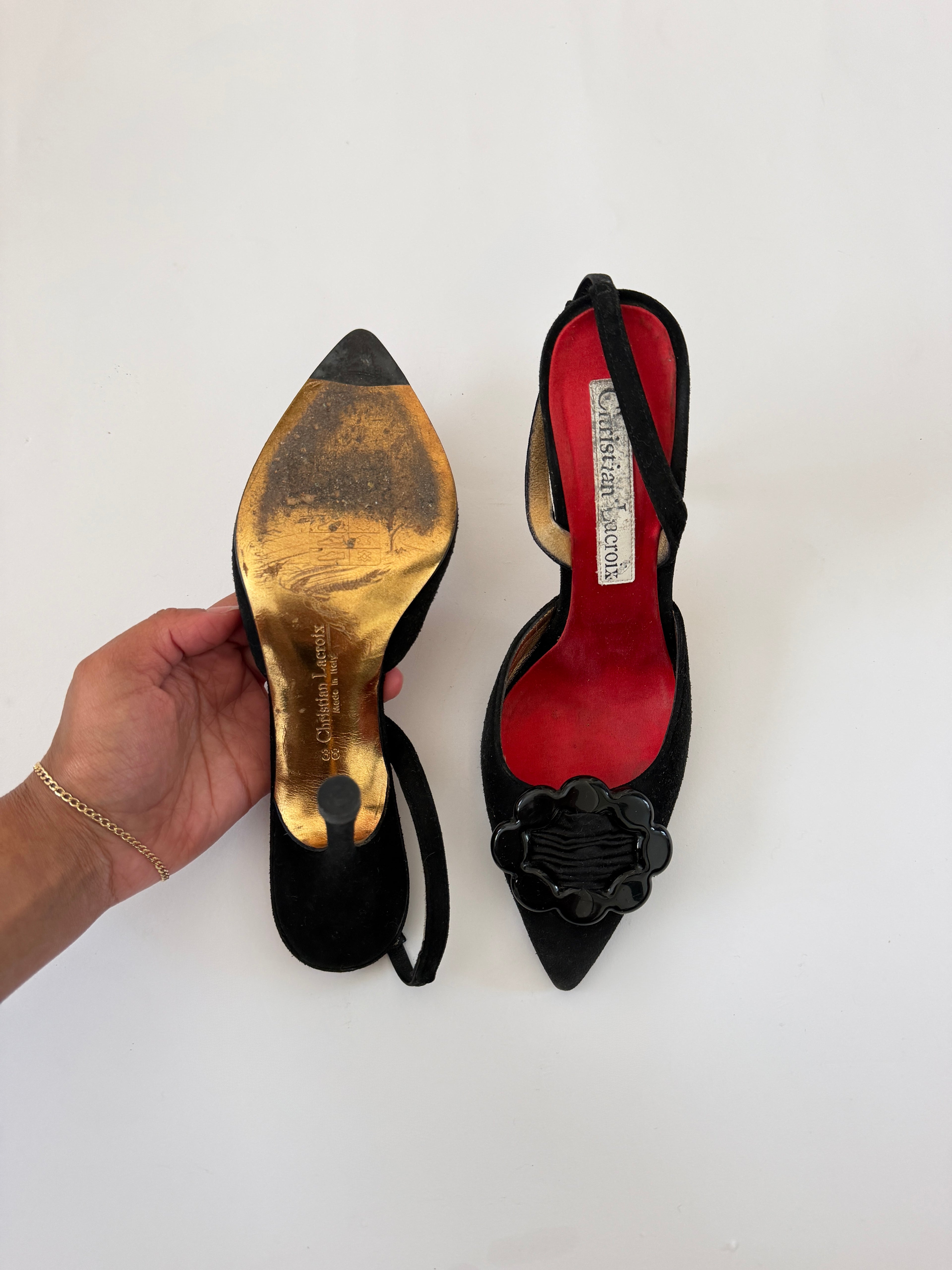 Christian Lacroix Black Heels (EU 38/ US 7.5)
