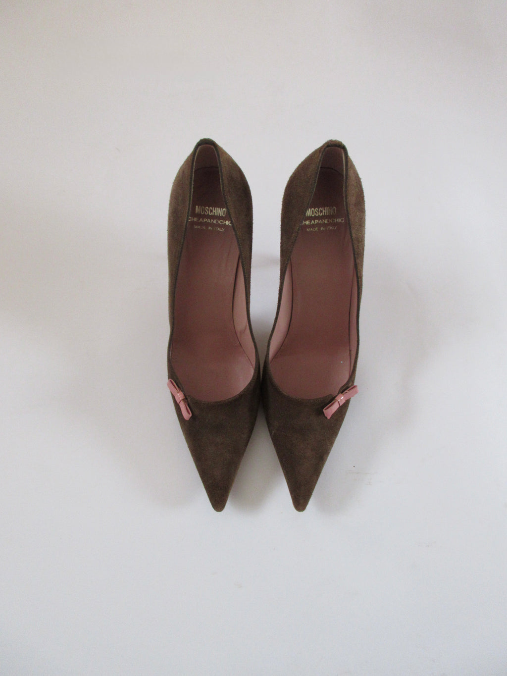 Moschino Suede with Pink Bow Heels (EU 38.5/ US 8)