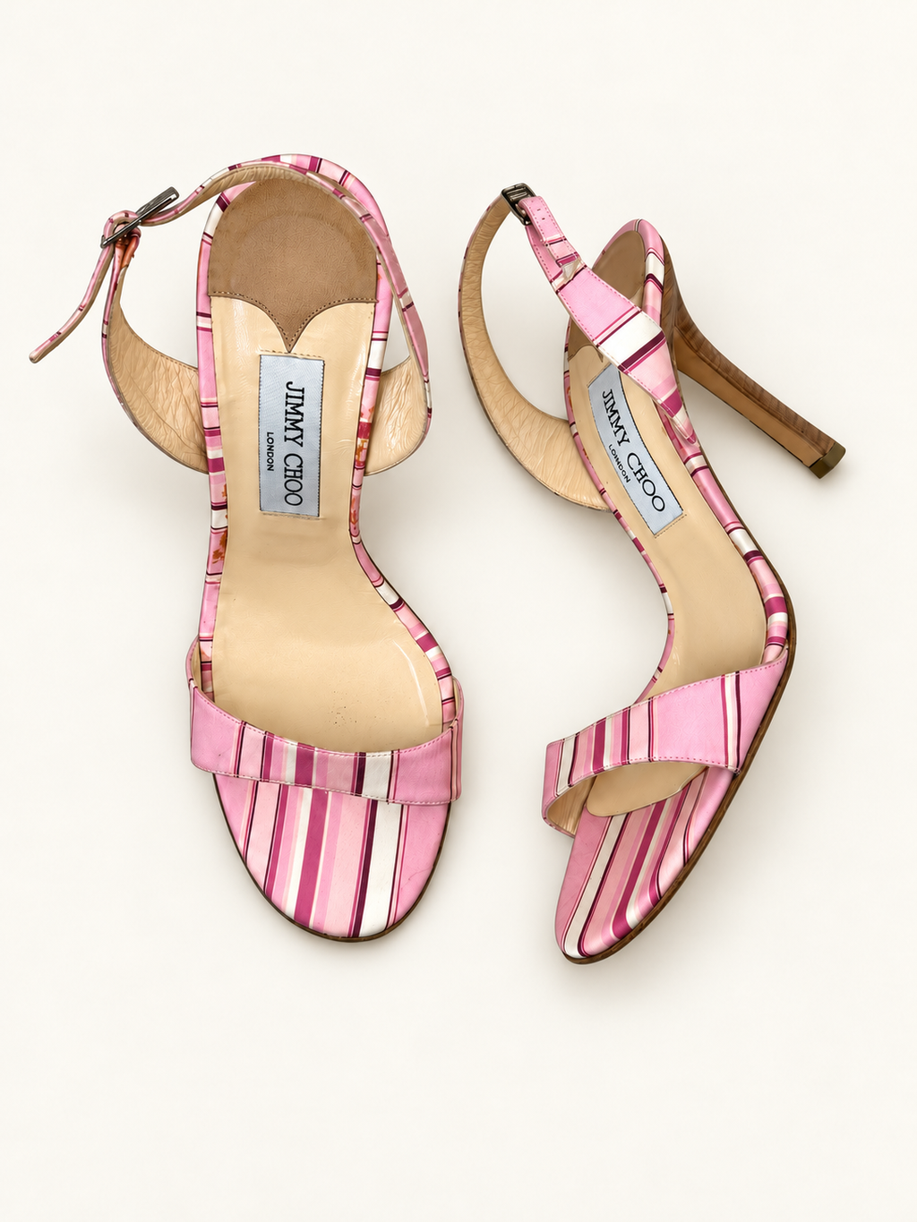Jimmy Choo Pink Striped Heels (EU 39/ 8.5)