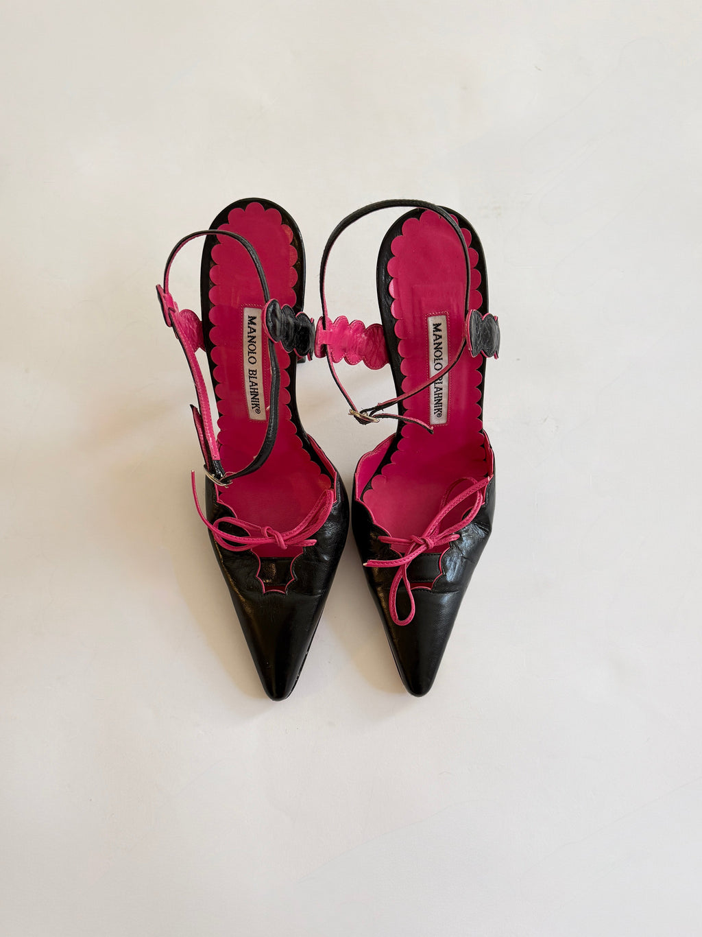 Manolo Blahnik Black/ Pink Heels (EU 37/ US 6.5