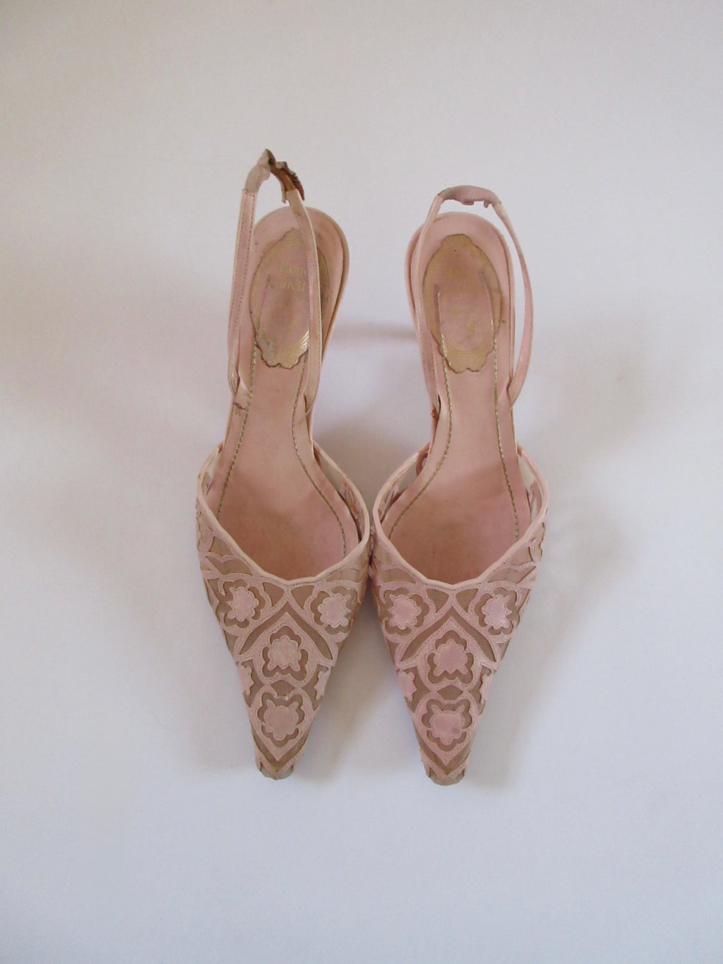 René Caovilla Pink Lace Heels (EU 36/ US 6)