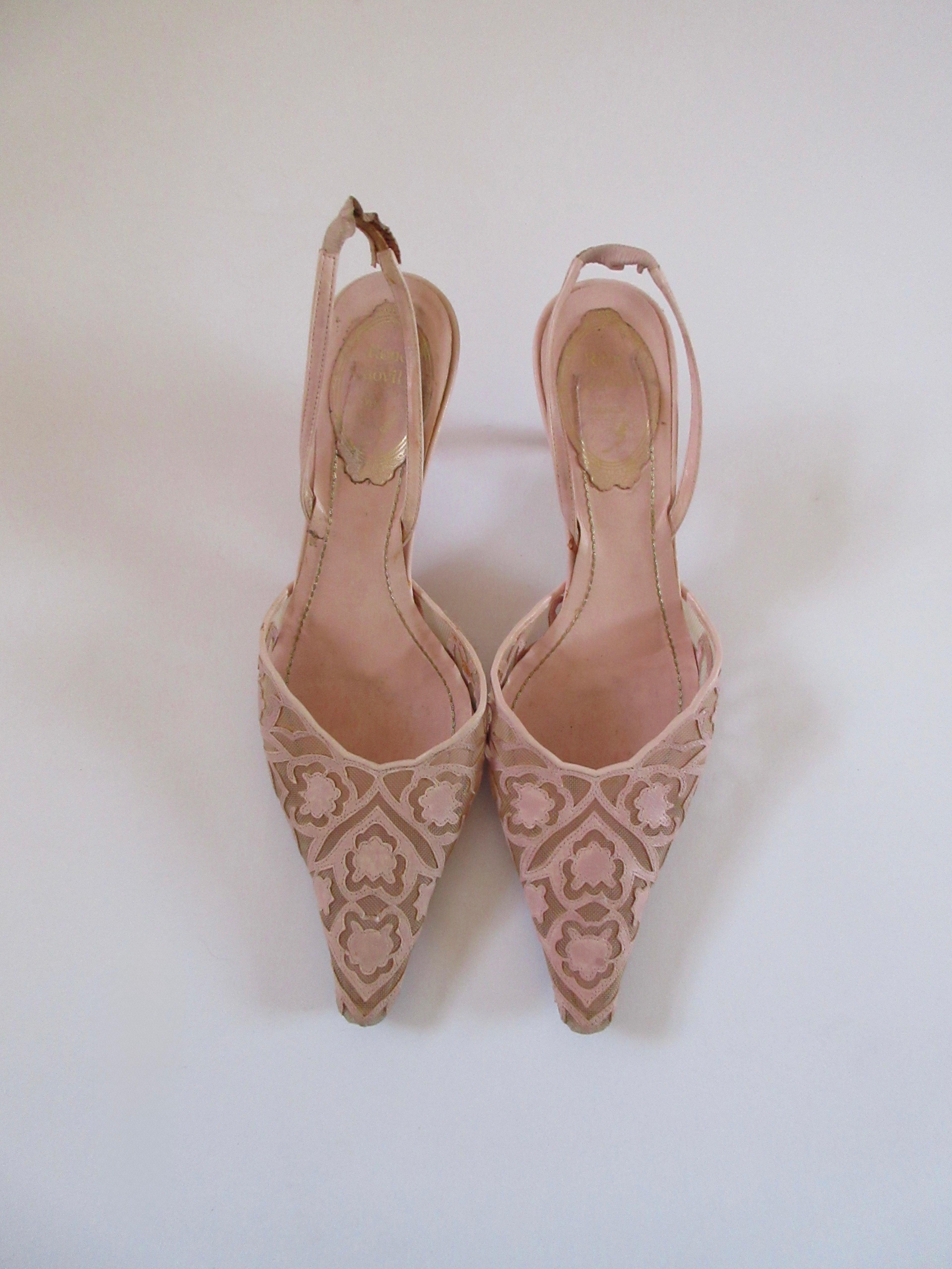 René Caovilla Pink Lace Heels (EU 36/ US 6)