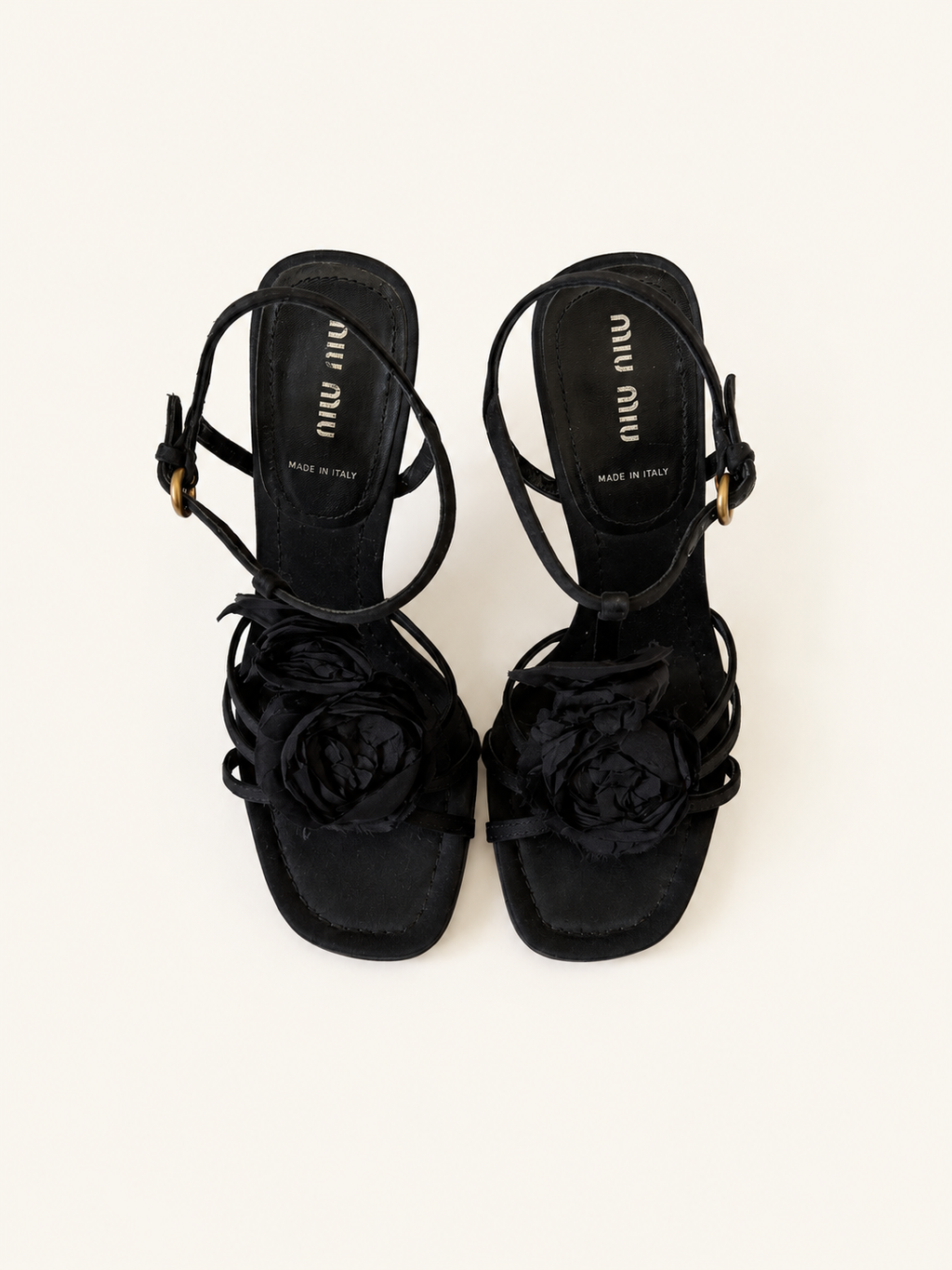 Miu Miu Black Floral Heels (EU 37/ US 6.5)