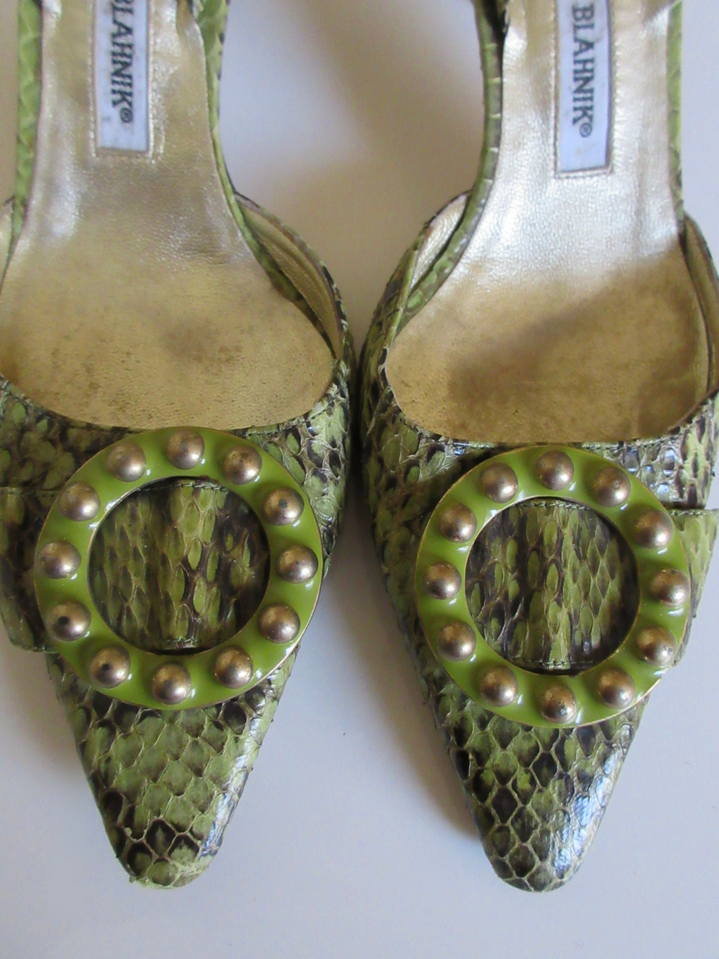 Manolo Blahnik Green Python Heels (EU 36/ US 6)
