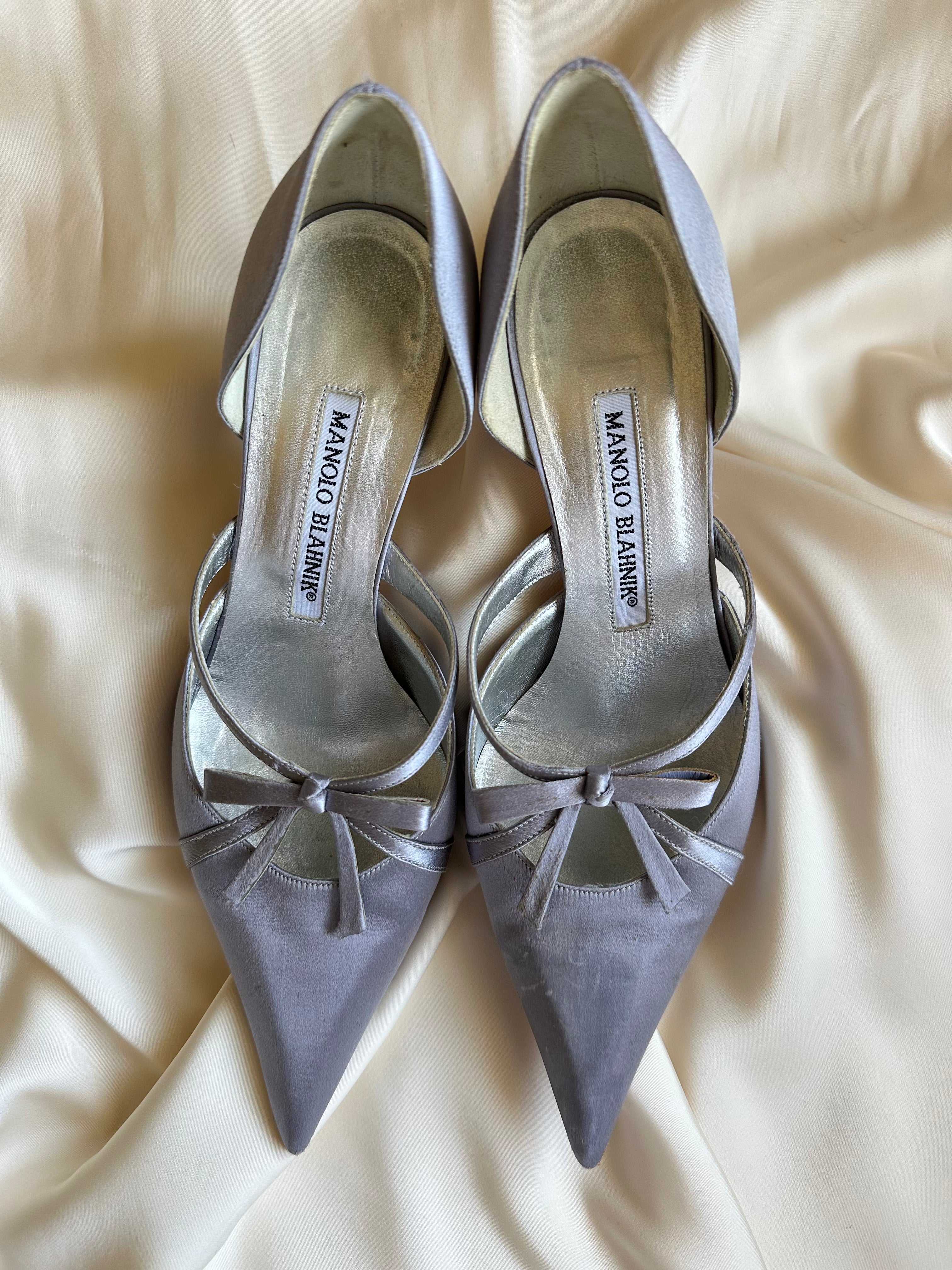Manolo Blahnik D'orsay Mary Jane Satin Heels (EU 36/ US 6 Manolo Blahnik D'orsay Mary Jane Satin Heels (EU 36/ US 6