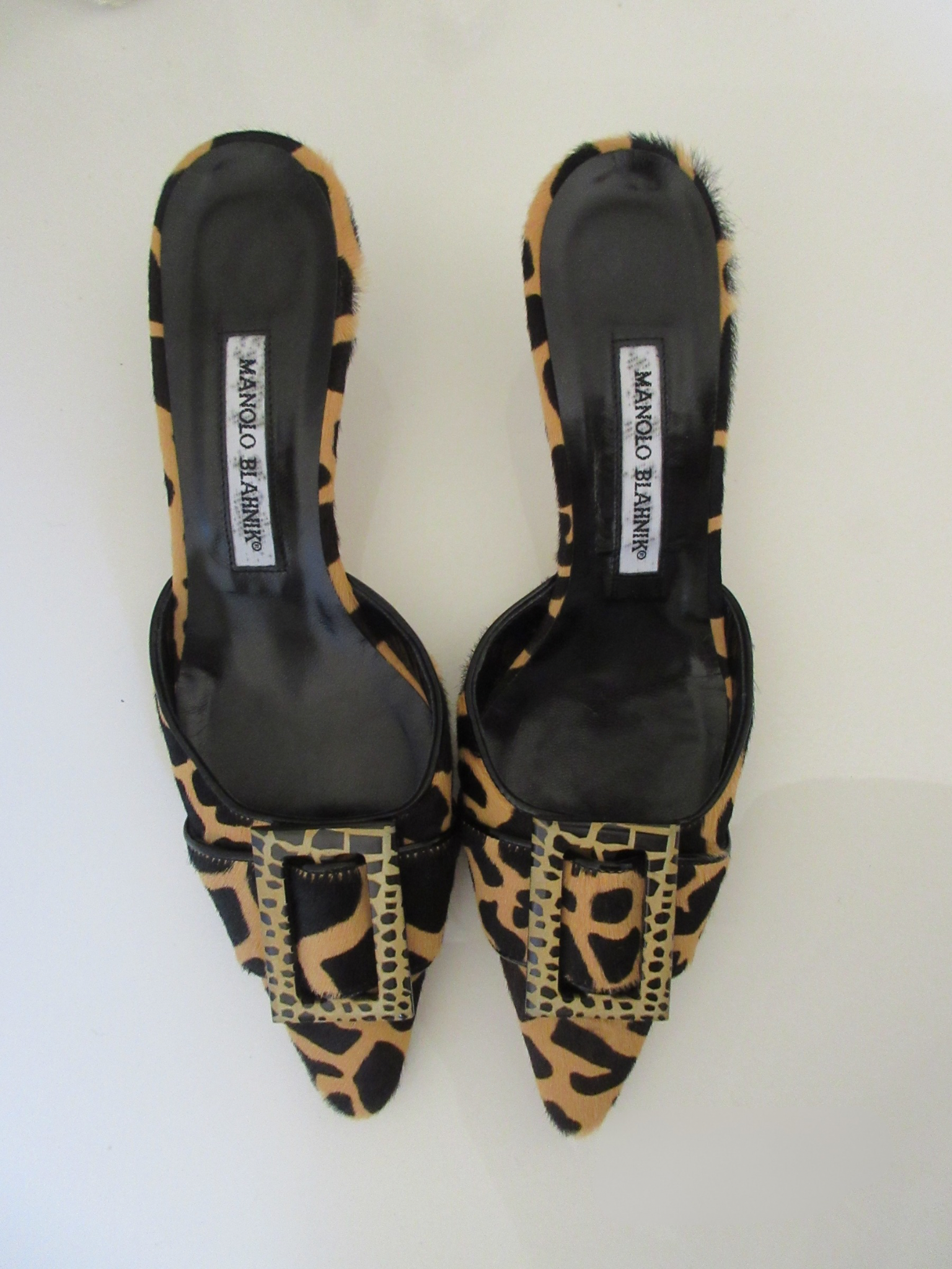 Manolo Blahnik Leopard Calf Hair Kitten Heels (EU 38/ US 7.5)