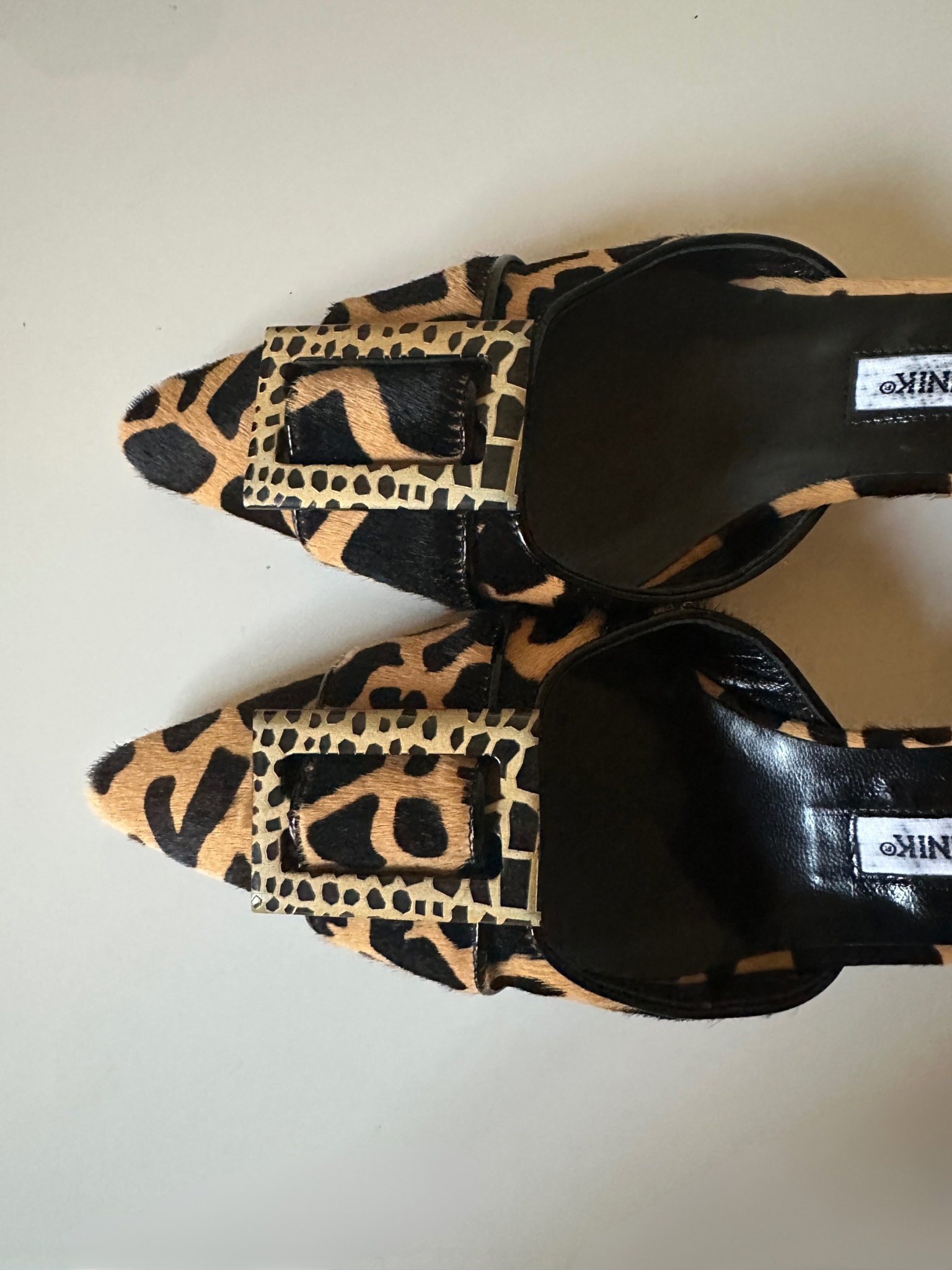Manolo Blahnik Leopard Calf Hair Kitten Heels (EU 38/ US 7.5)