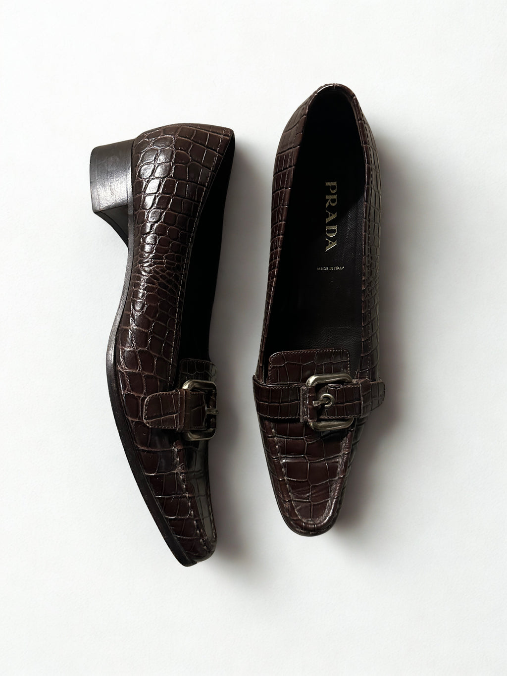 Prada Brown Croc Loafer (EU 37.5/ US 7)
