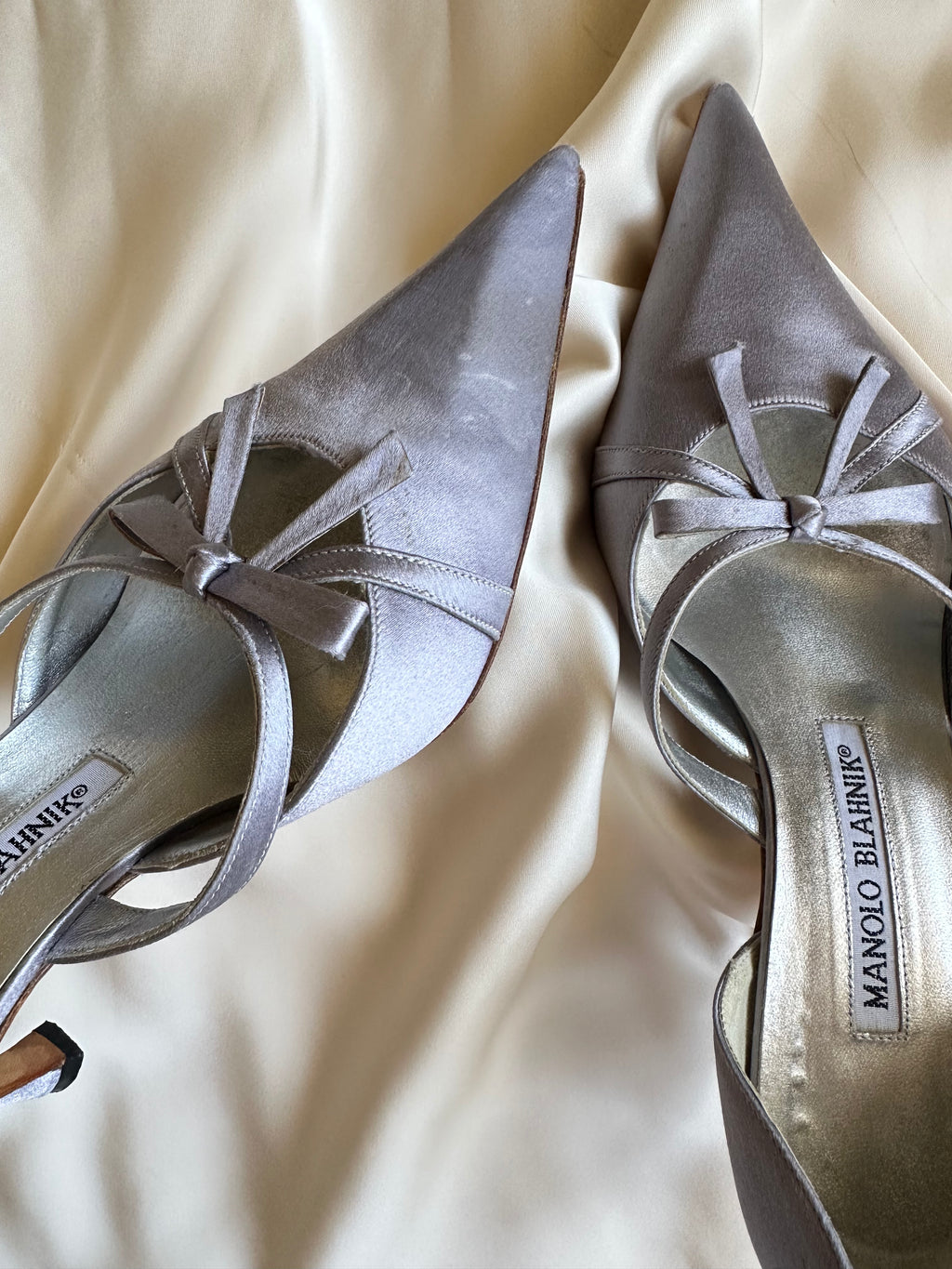 Manolo Blahnik D'orsay Mary Jane Satin Heels (EU 36/ US 6)