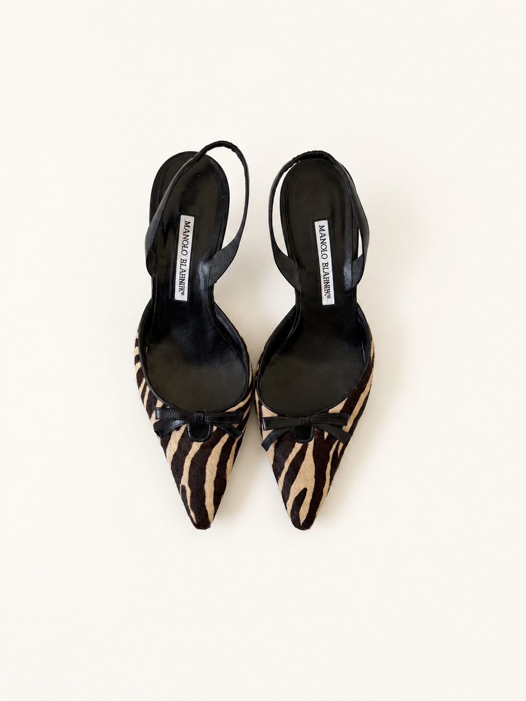 Manolo Blahnik Zebra Pony-Hair Heels (EU 38/ US 7.5)