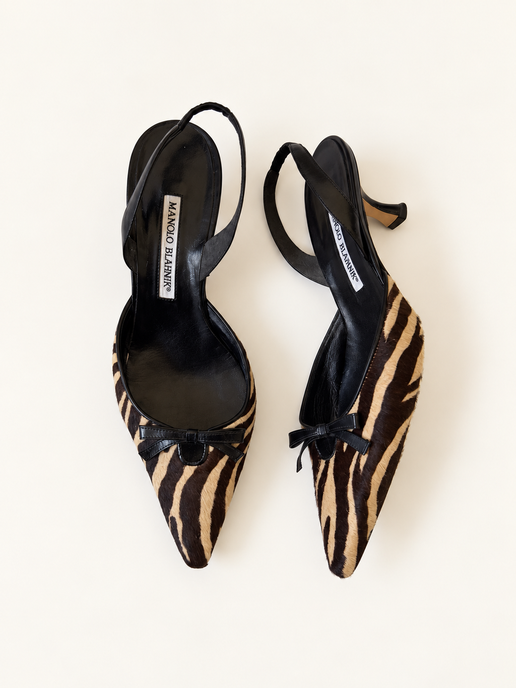Manolo Blahnik Zebra Pony-Hair Heels (EU 38/ US 7.5)