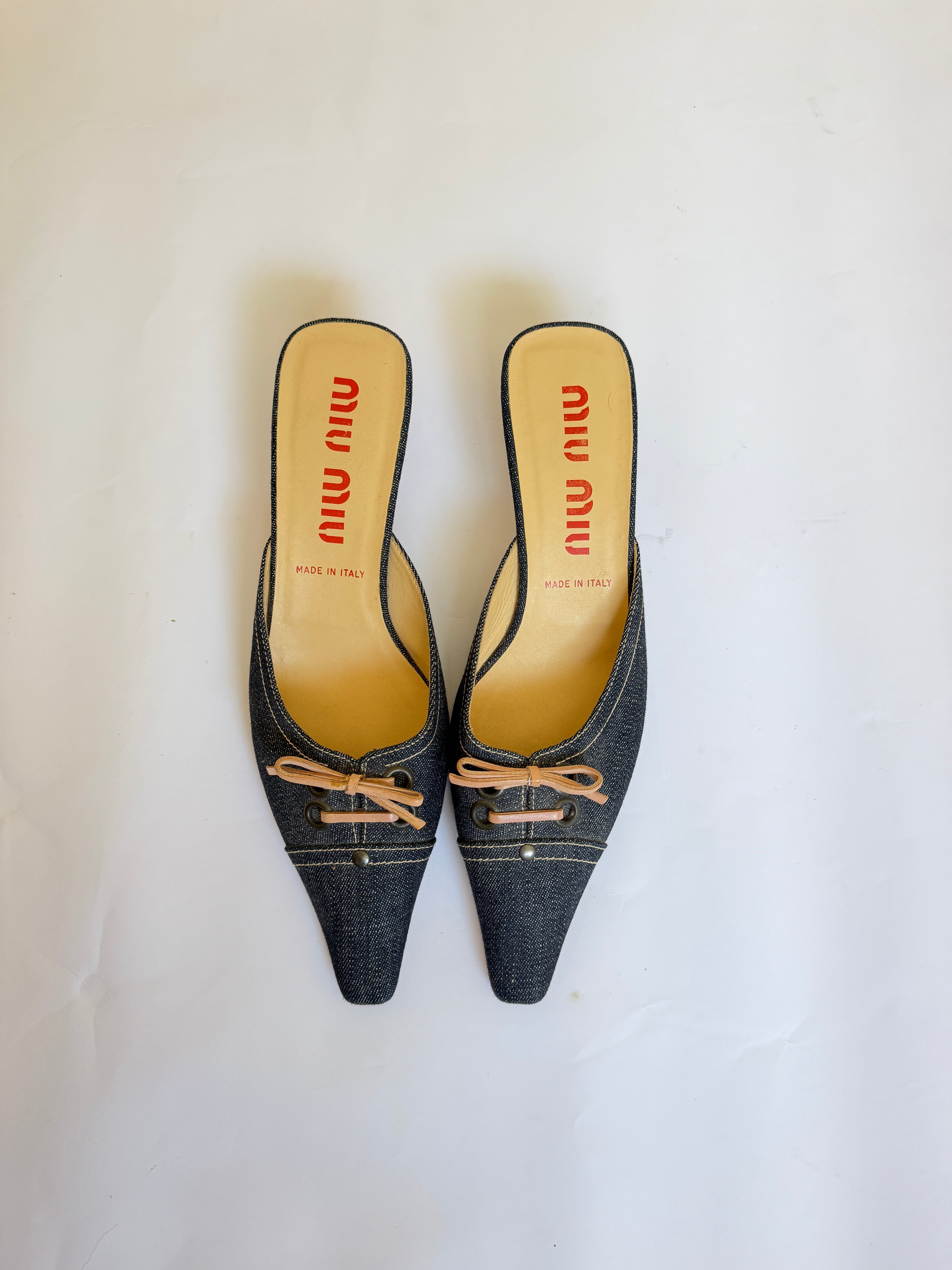 Miu Miu Denim Kitten Heels (EU 38/ US 7.5)