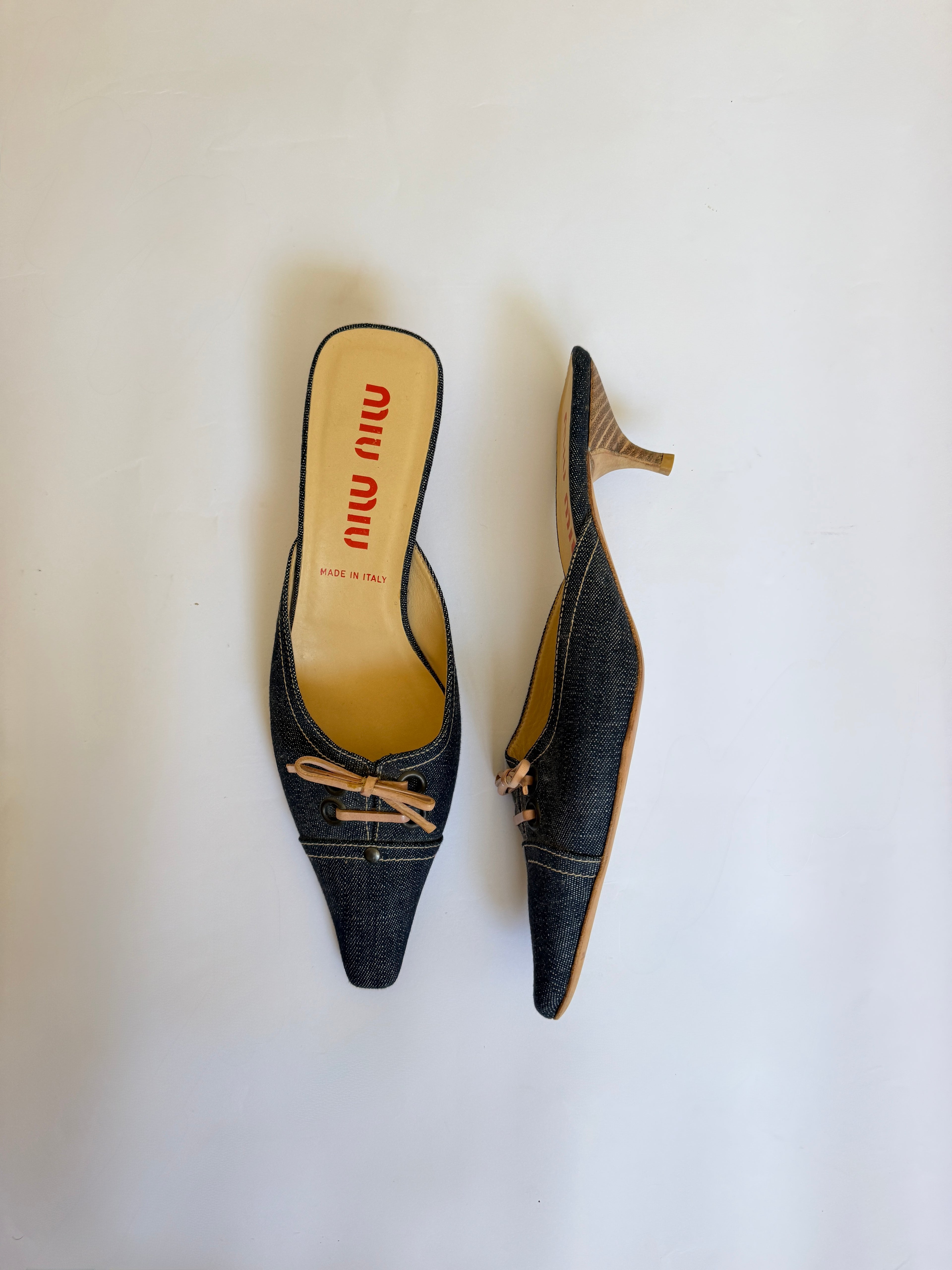 Miu Miu Denim Kitten Heels (EU 38/ US 7.5)