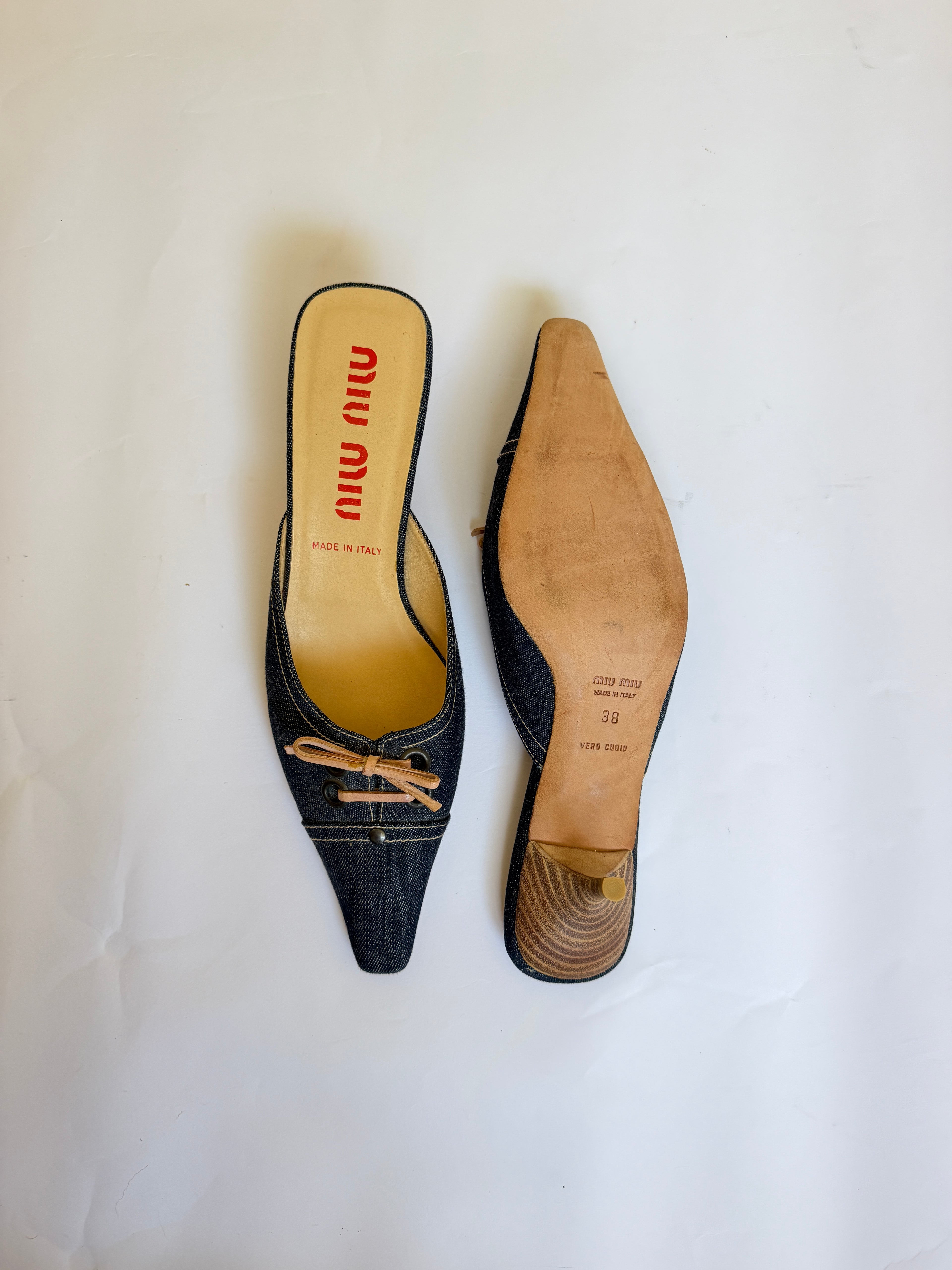 Miu Miu Denim Kitten Heels (EU 38/ US 7.5)
